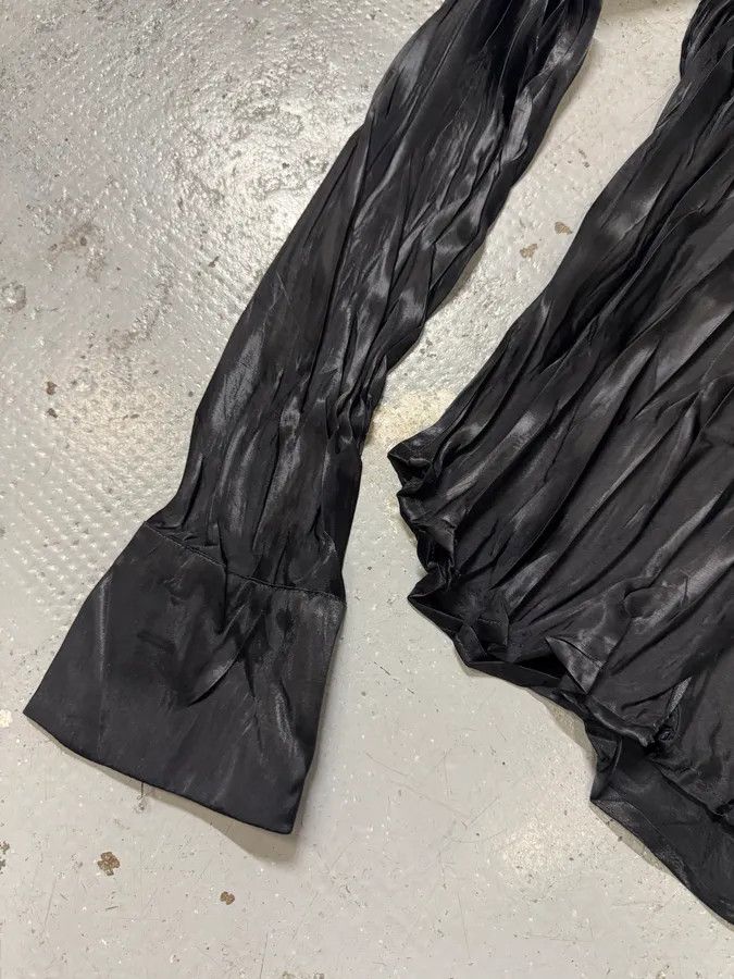Marithe + Francois Girbaud 2000s Marithé + François Girbaud Waxed Effect Plissed Black Shirt Size S / US 4 / IT 40 - 6 Thumbnail