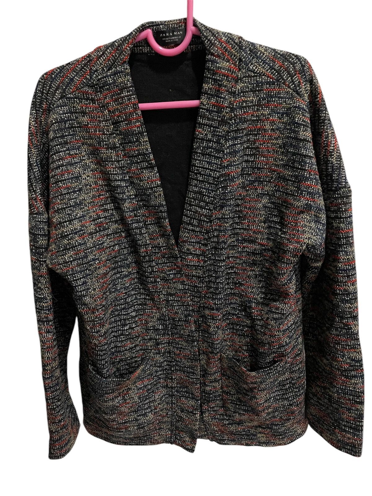 ZARA MAN COLORED JACQUARD CARDIGAN