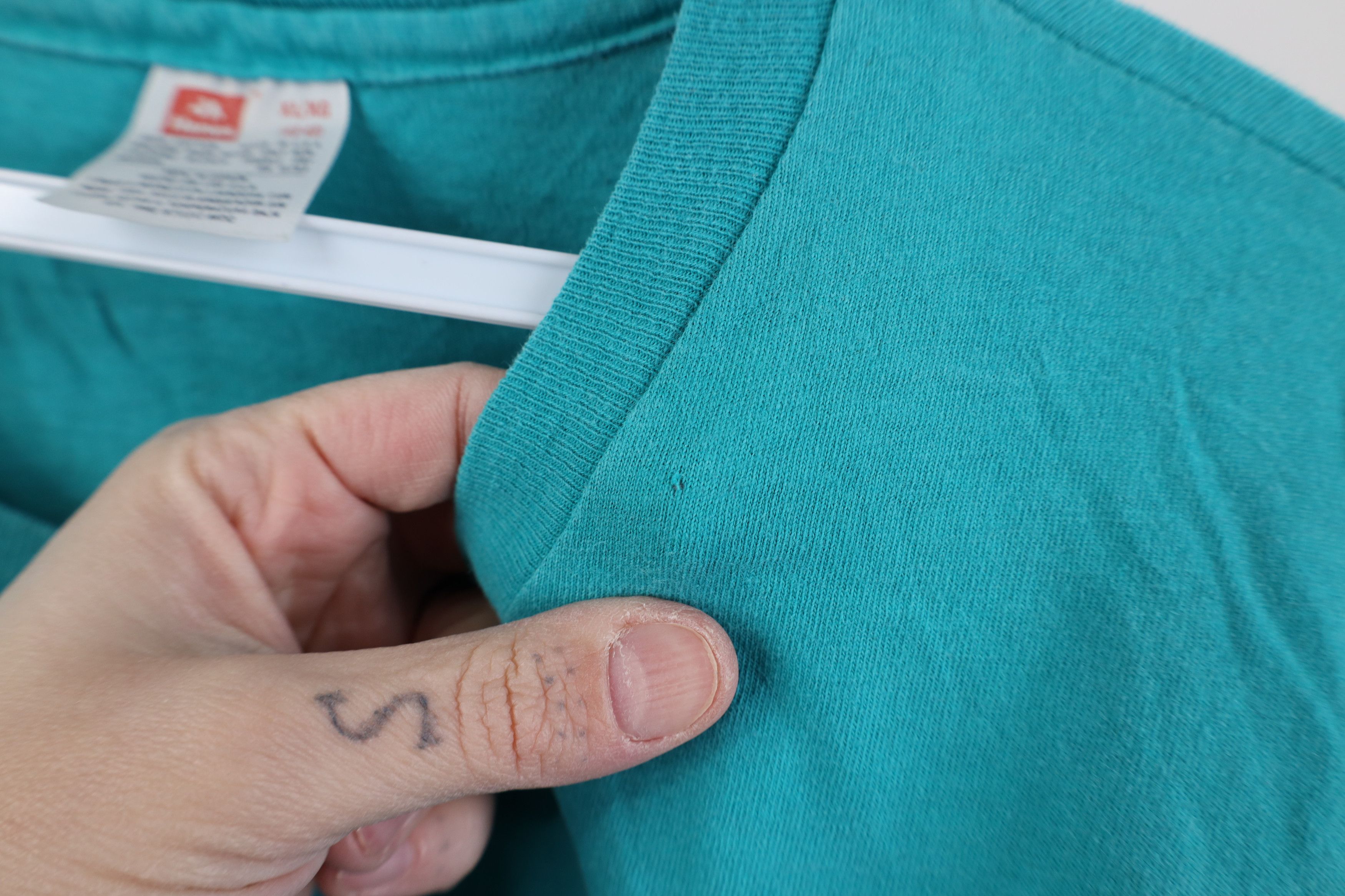 Vintage Vintage 90s Streetwear Short Sleeve T-Shirt Teal Cotton USA Size US XL / EU 56 / 4 - 7 Thumbnail