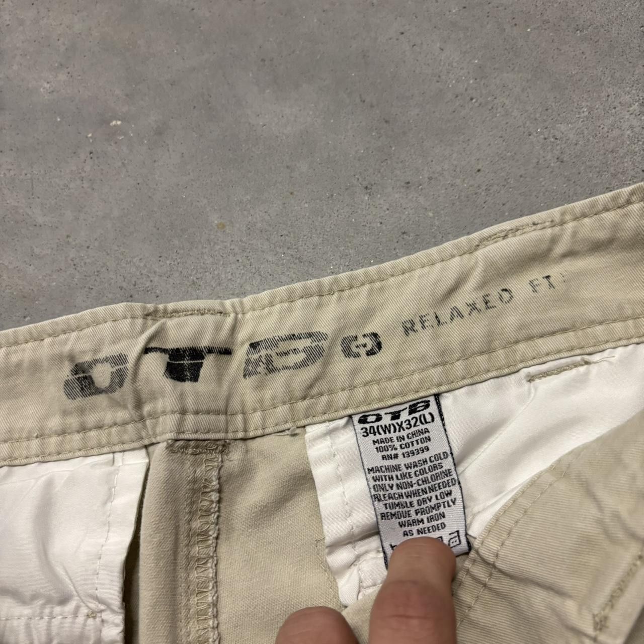 Japanese Brand × Vintage Crazy Vintage Y2K/2000s Baggy Faded Cream Streetwear Skater Cargo Pants! Size US 34 / EU 50 - 7 Thumbnail