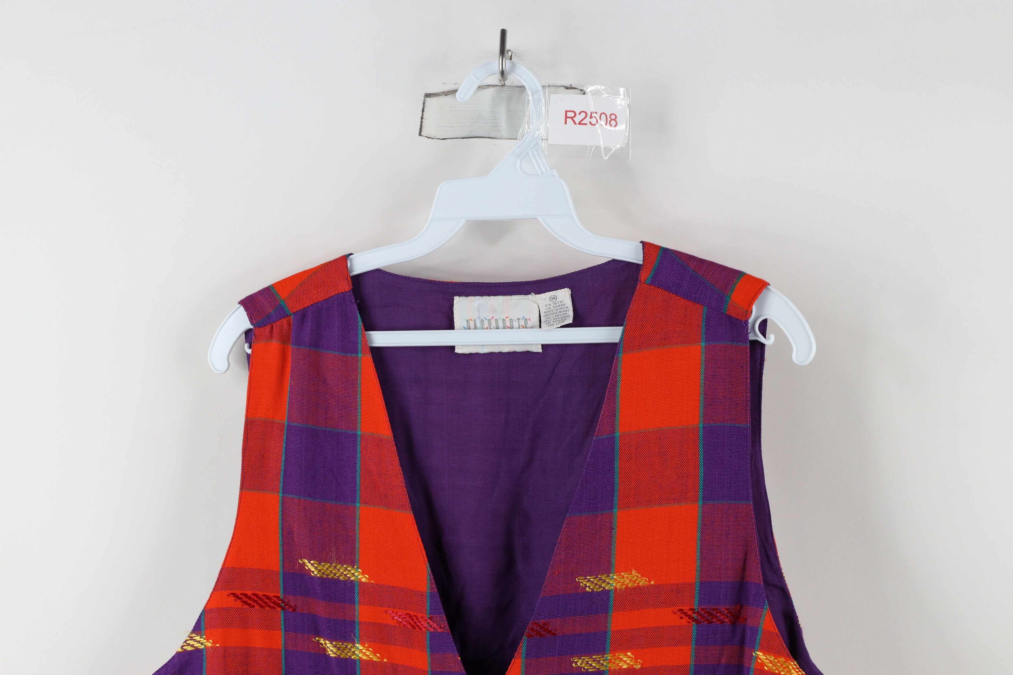 Vintage Vintage 90s Streetwear India Madras Plaid Vest Jacket Size M / US 6-8 / IT 42-44 - 2 Thumbnail
