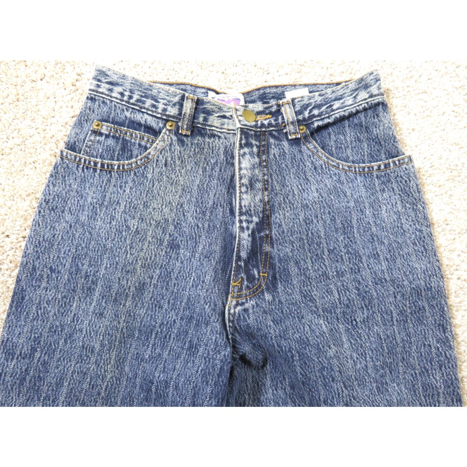 Vintage VINTAGE Siecle S.A. Pin Striped Jeans Denim Ladies 9 27x29 High Waist Disco Blue 1980s Womens Size 27" / US 4 / IT 40 - 4 Thumbnail