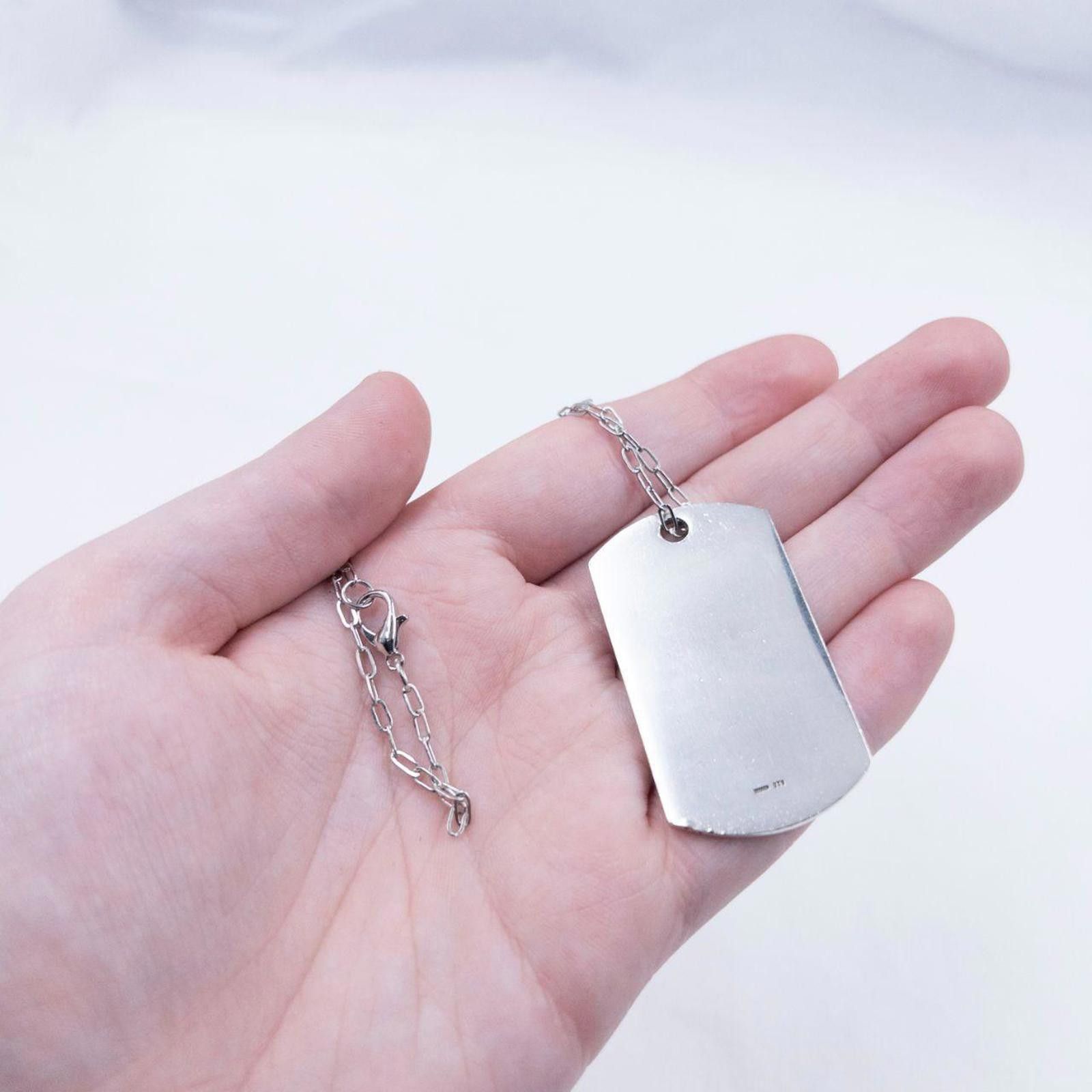 Gucci Vintage 2000s Gucci Embossed Dog Tag Necklace Size ONE SIZE - 6 Thumbnail