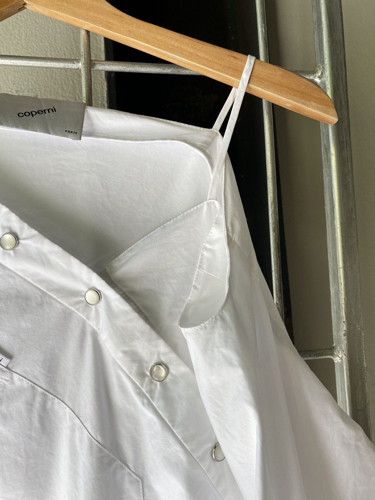 Coperni Coperni Asymmetric White Button-Up Blouse Size XS / US 0-2 / IT 36-38 - 14 Thumbnail