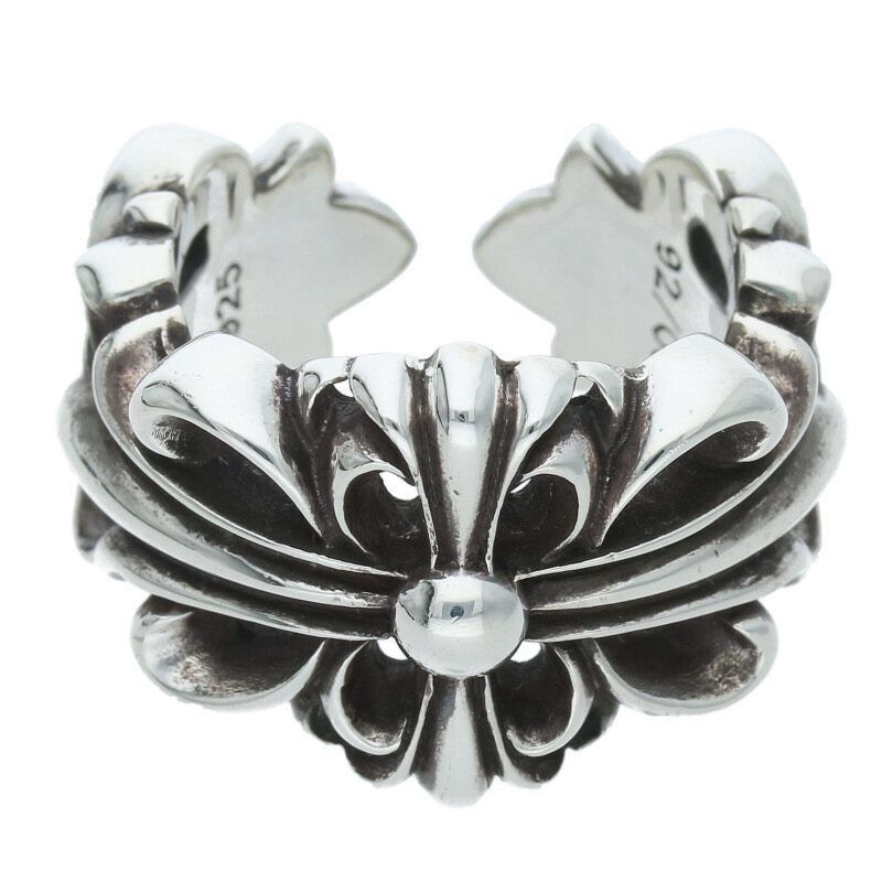Chrome Hearts Double Floral Silver Ring