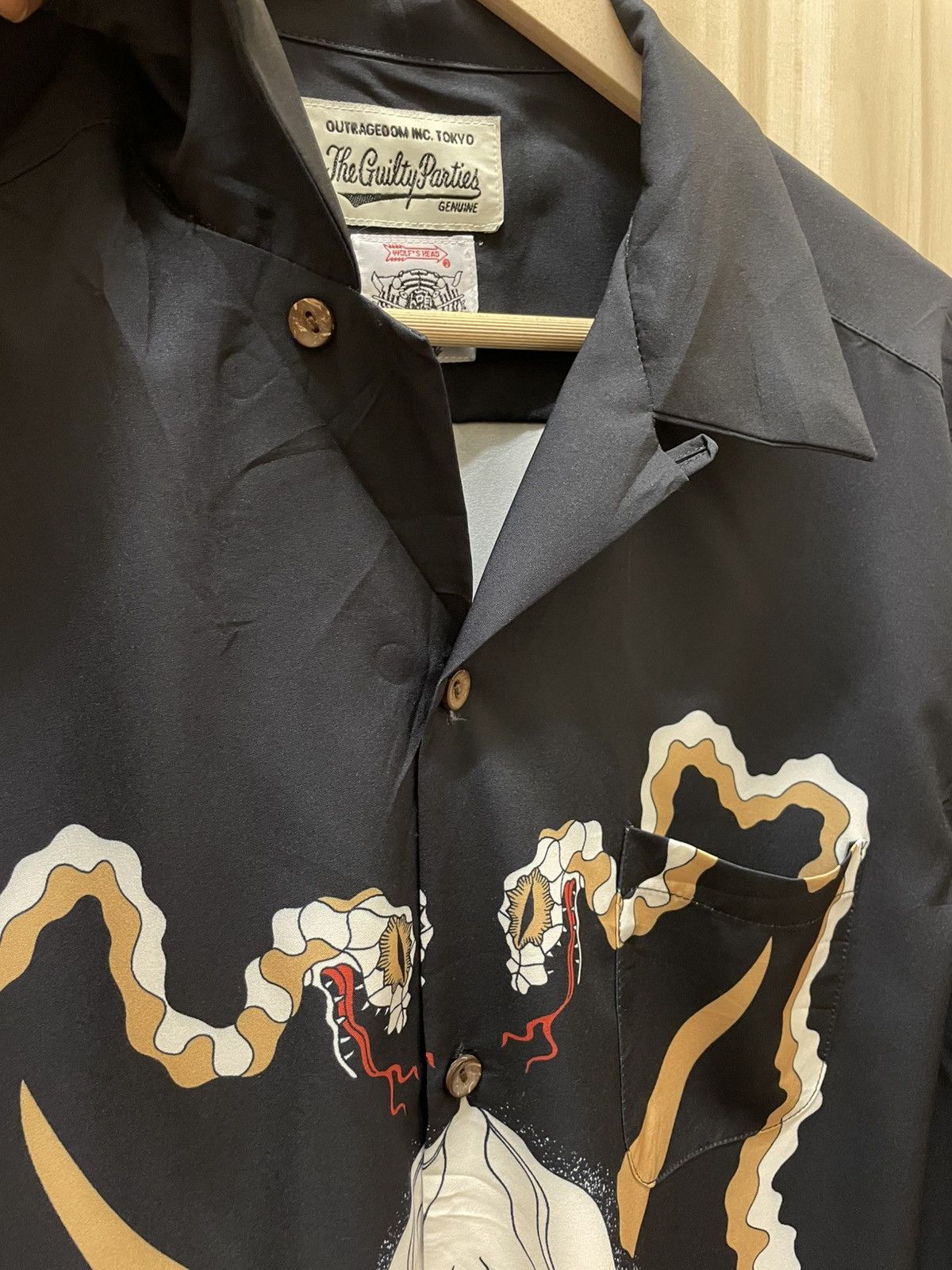 Wacko Maria Wacko Maria The Guilty Parties Wolf's Head Devil Rayon Shirt Size US L / EU 52-54 / 3 - 5 Thumbnail