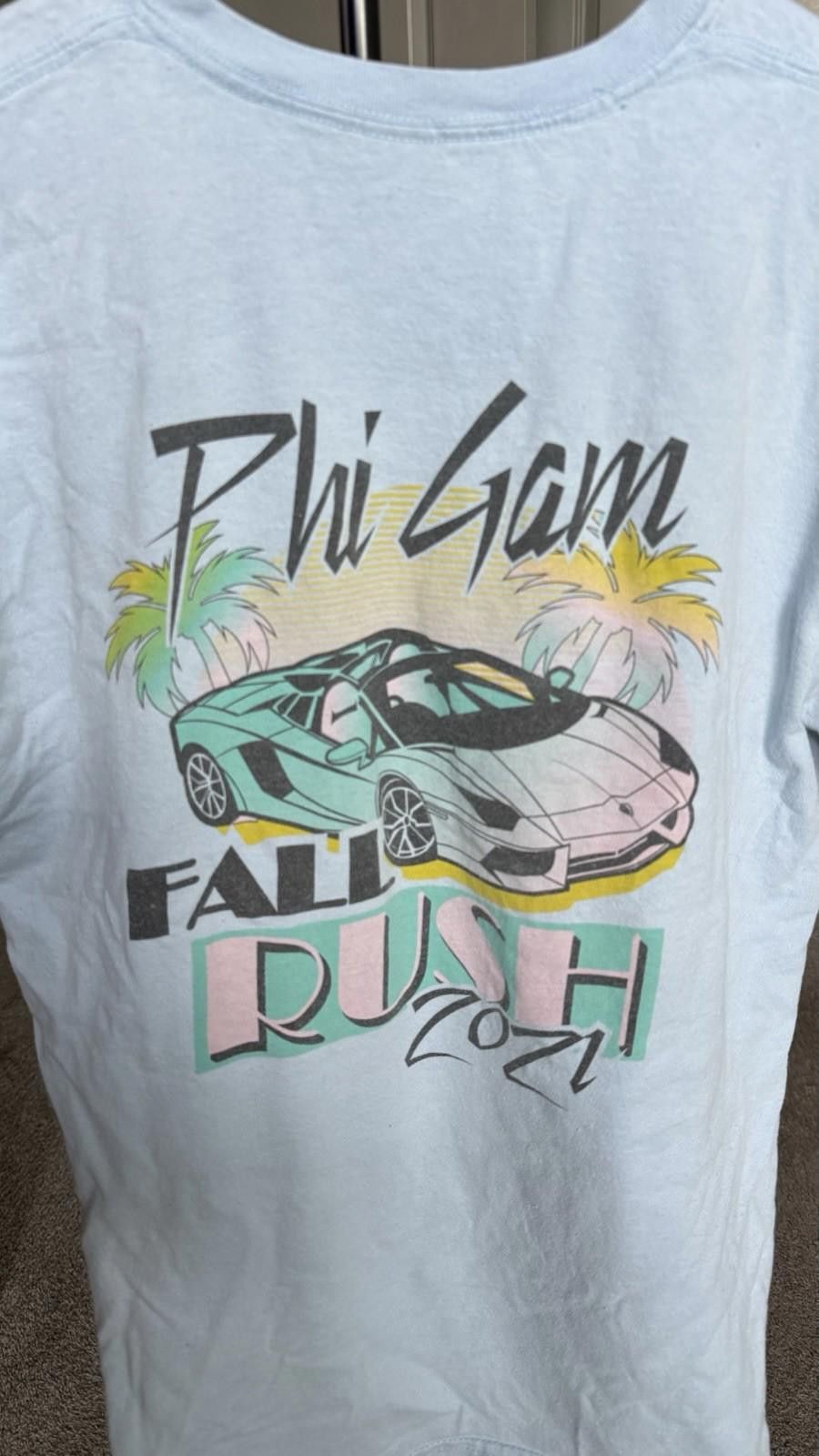 Other Omega Phi Fraternity T Shirt Blue Size L Fall Rush 2021 Size ONE SIZE - 2 Thumbnail
