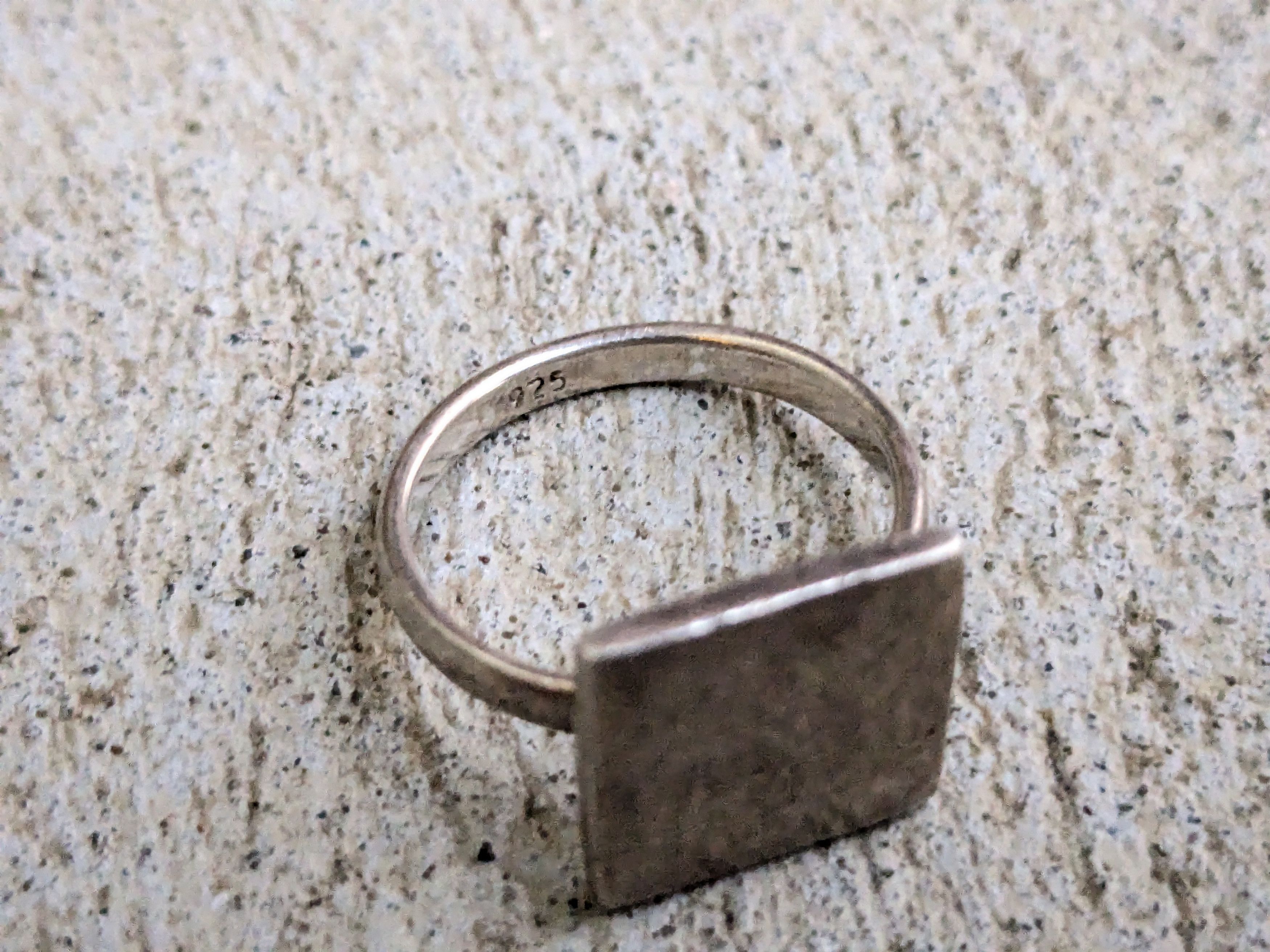 Vintage Vintage Sterling Silver Signet Ring Square Engraved Antique Size ONE SIZE - 9 Thumbnail