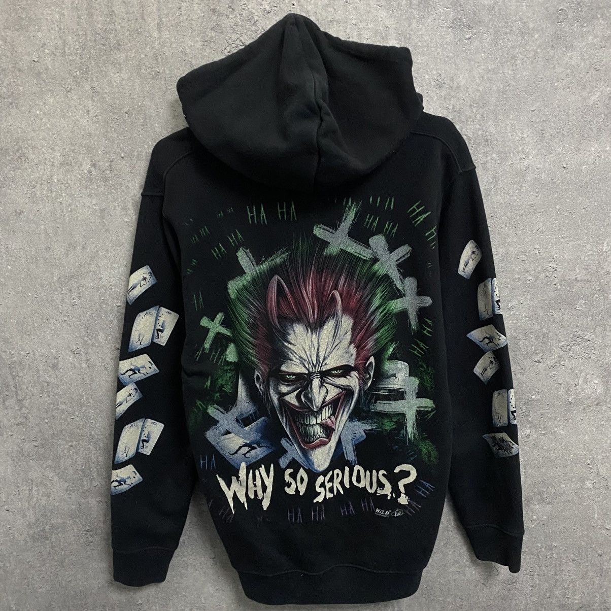 Japanese Brand Vintage Wild Joker Why So Serious Zip Hoodie Y2K Size US M / EU 48-50 / 2 - 9 Thumbnail
