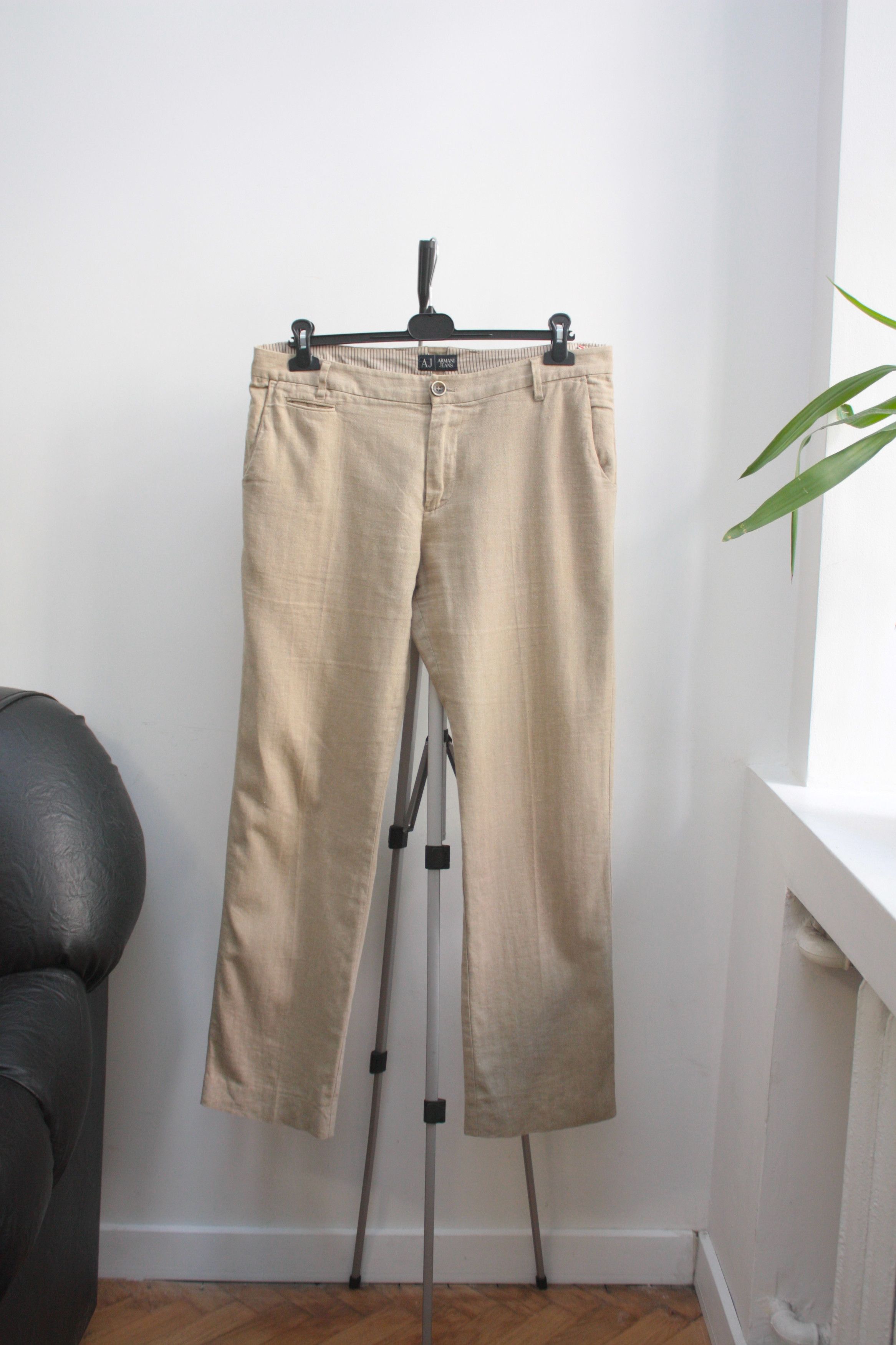 Armani Jeans Beige Linen Casual Pants 50