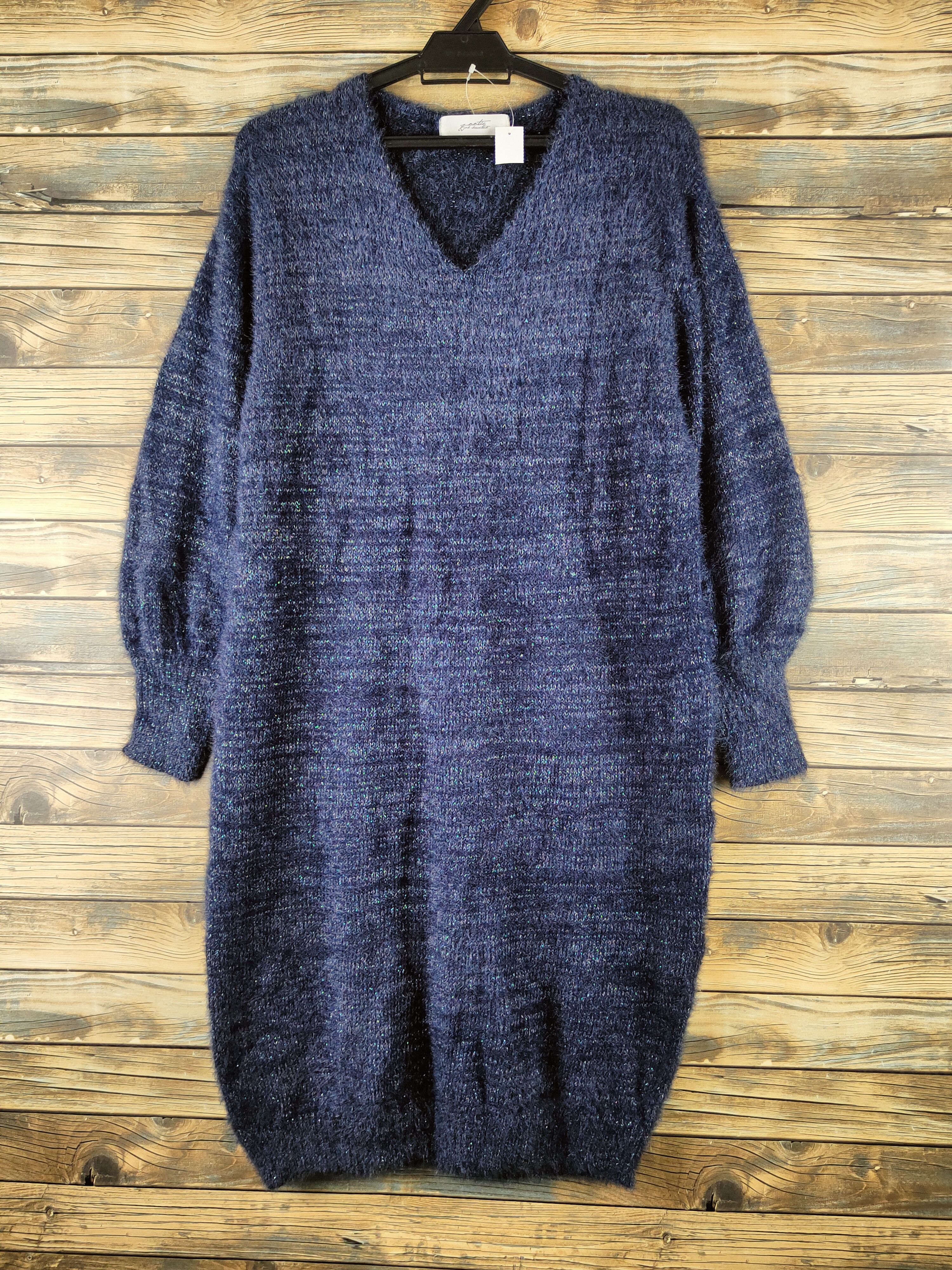 Japanese Brand DL Zootie Navy Fur Mohair Knitwear #46-496 Size M / US 6-8 / IT 42-44 - 1 Thumbnail