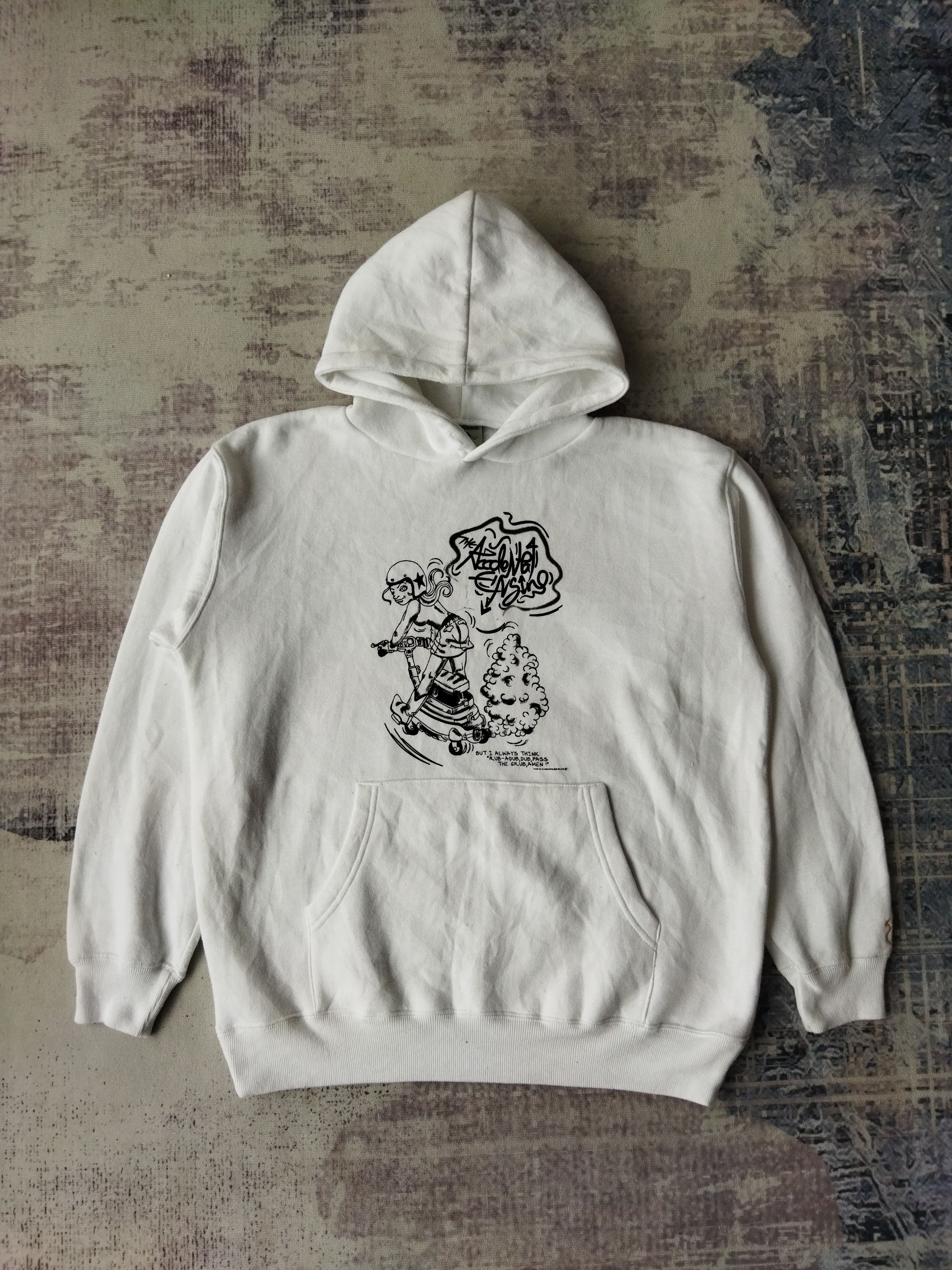 image of Route 66 Nice Design Pullover Hoodie in White, Men's (Size Large)