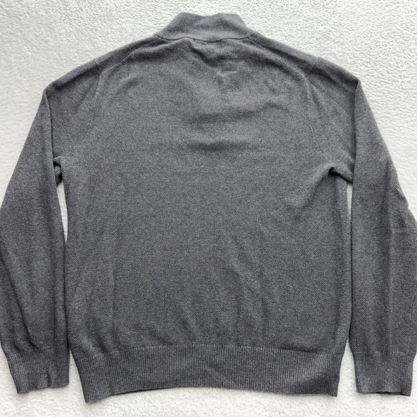 Brooks Brothers VINTAGE Brooks Brothers Mens Grey Cotton Cashmere Quarter Zip Sweater Large Textured L Size US L / EU 52-54 / 3 - 7 Thumbnail