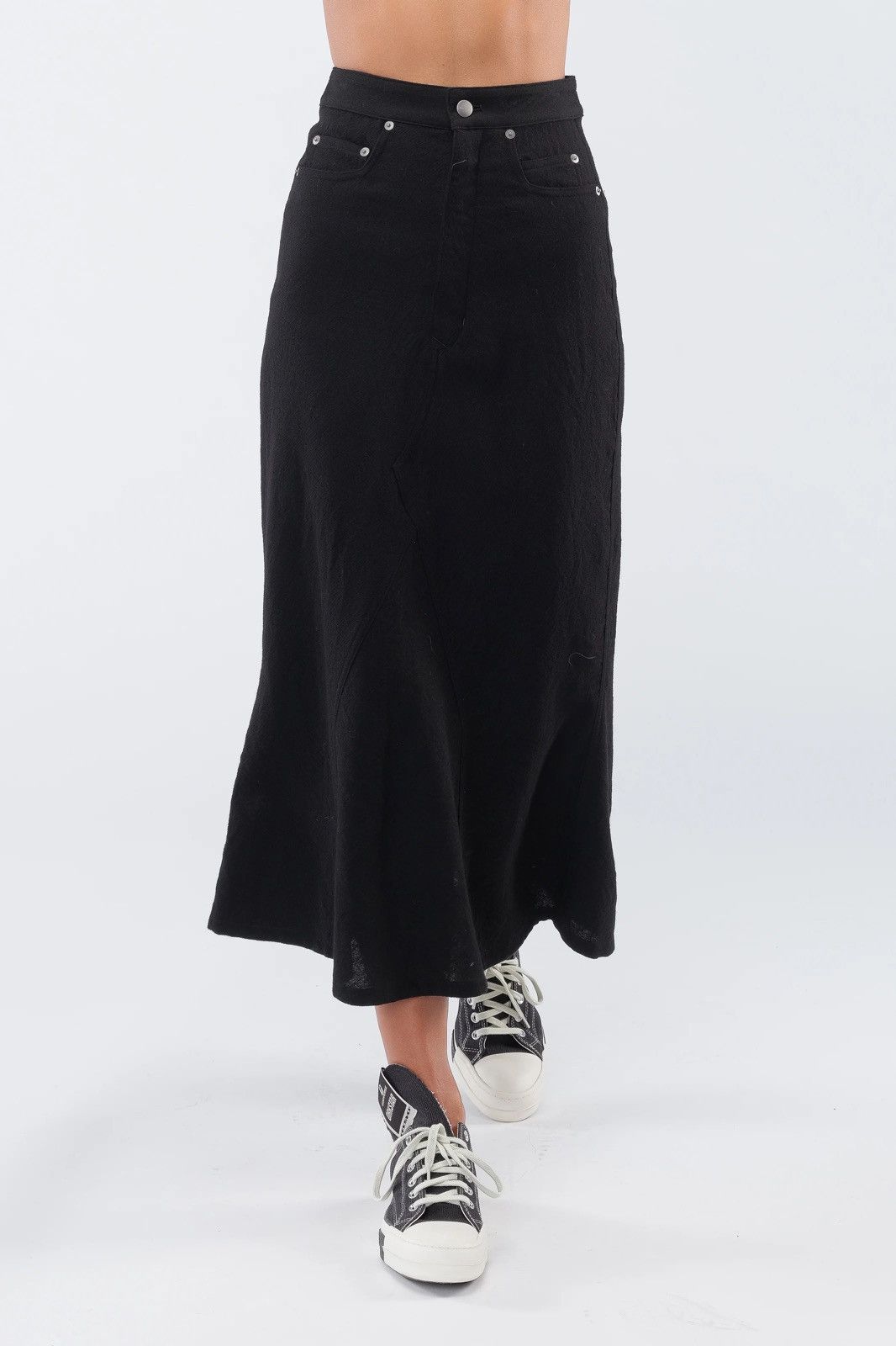 Rick Owens 2022 Strobe Godet Denim Maxi Skirt Size US 30 / EU 46 - 2 Thumbnail