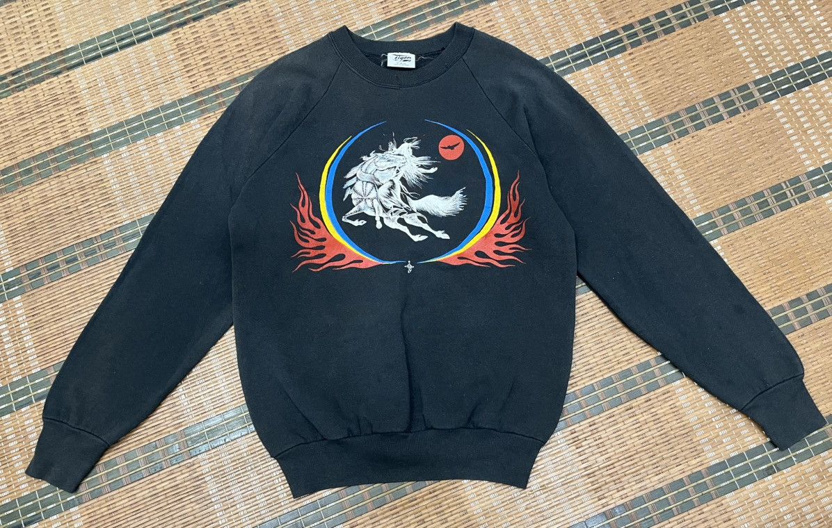 Vintage Vintage 80s Sunfaded Spirit Horse Crewneck Sweatshirt Size US M / EU 48-50 / 2 - 1 Thumbnail