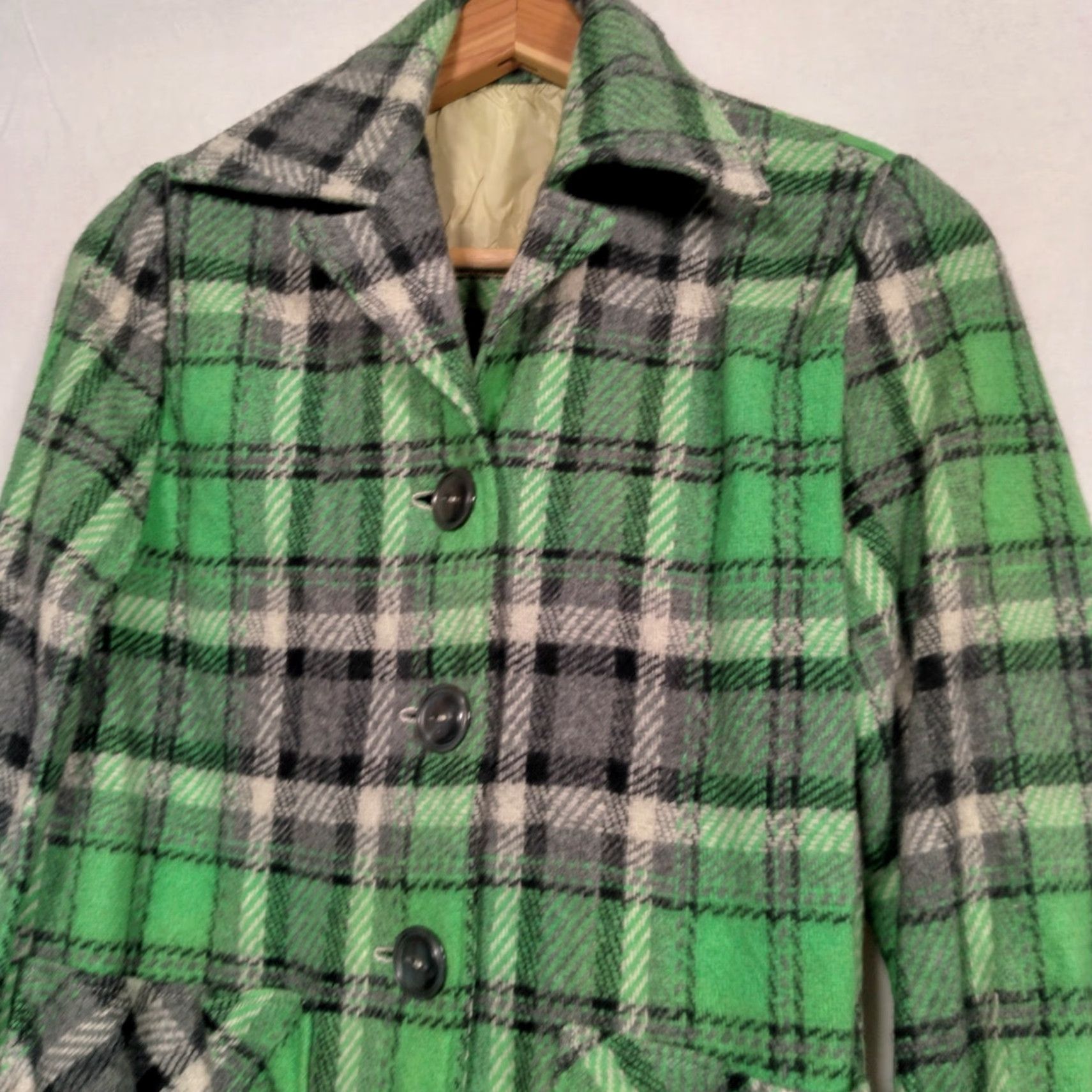 Vintage VINTAGE Womens Coat Shirt Jacket Wool blend Green Black Plaid 1950s 1960s Small SS Women Shirt Jacket Wool blend Green Black Plaid 1950s 1960s Size S / US 4 / IT 40 - 5 Thumbnail