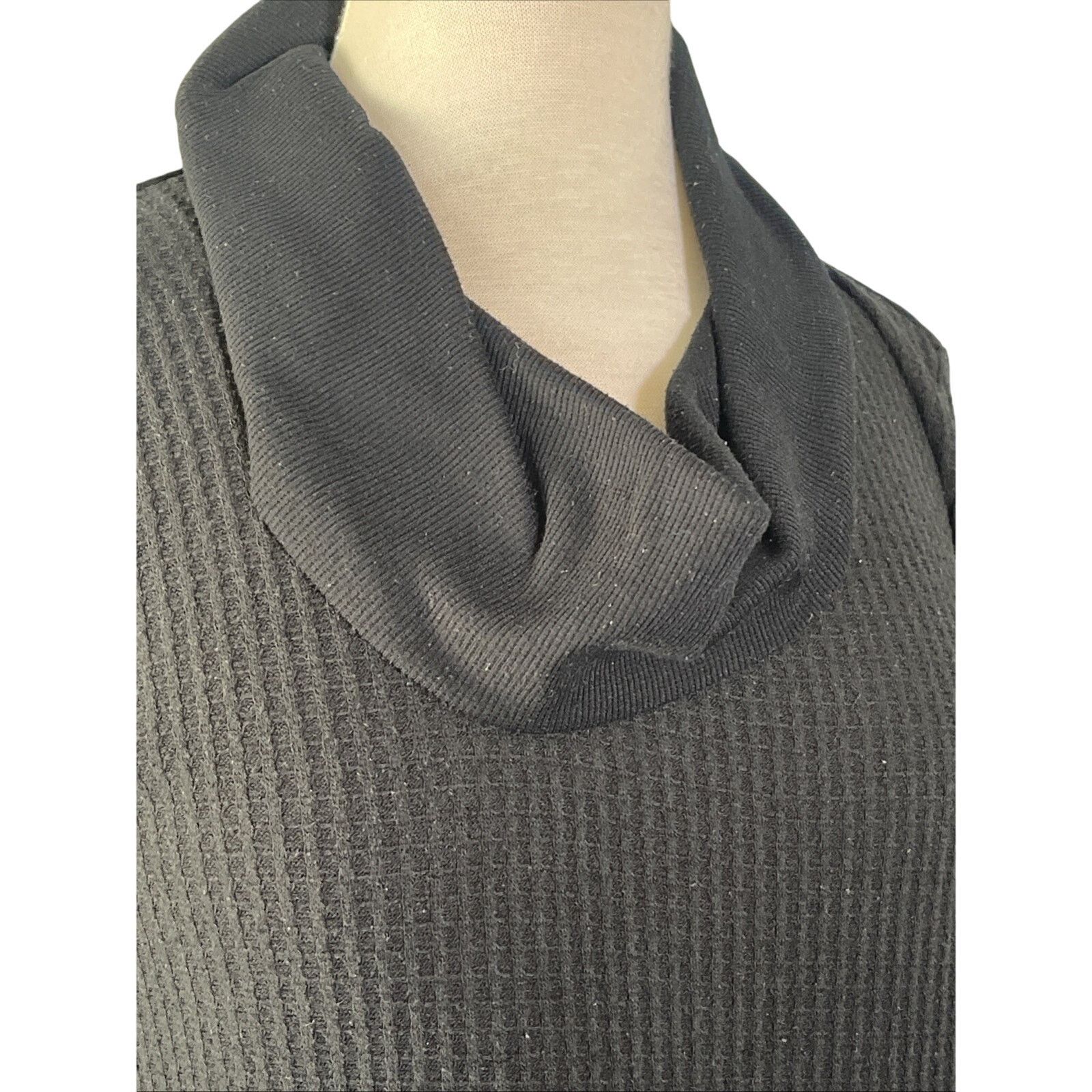 J. Jill J Jill Pullover Women's Medium Black Cowl Neck L/S Top Size S / US 4 / IT 40 - 2 Thumbnail