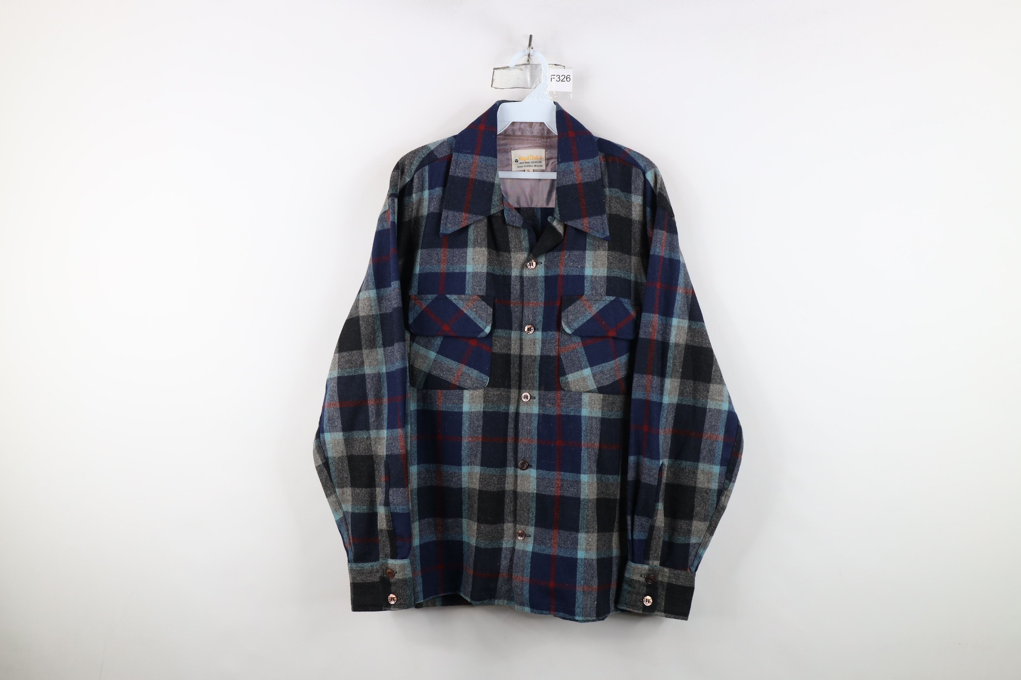Vintage Vintage 60s 70s Streetwear Collar Board Button Shirt Plaid Size US L / EU 52-54 / 3 - 1 Thumbnail
