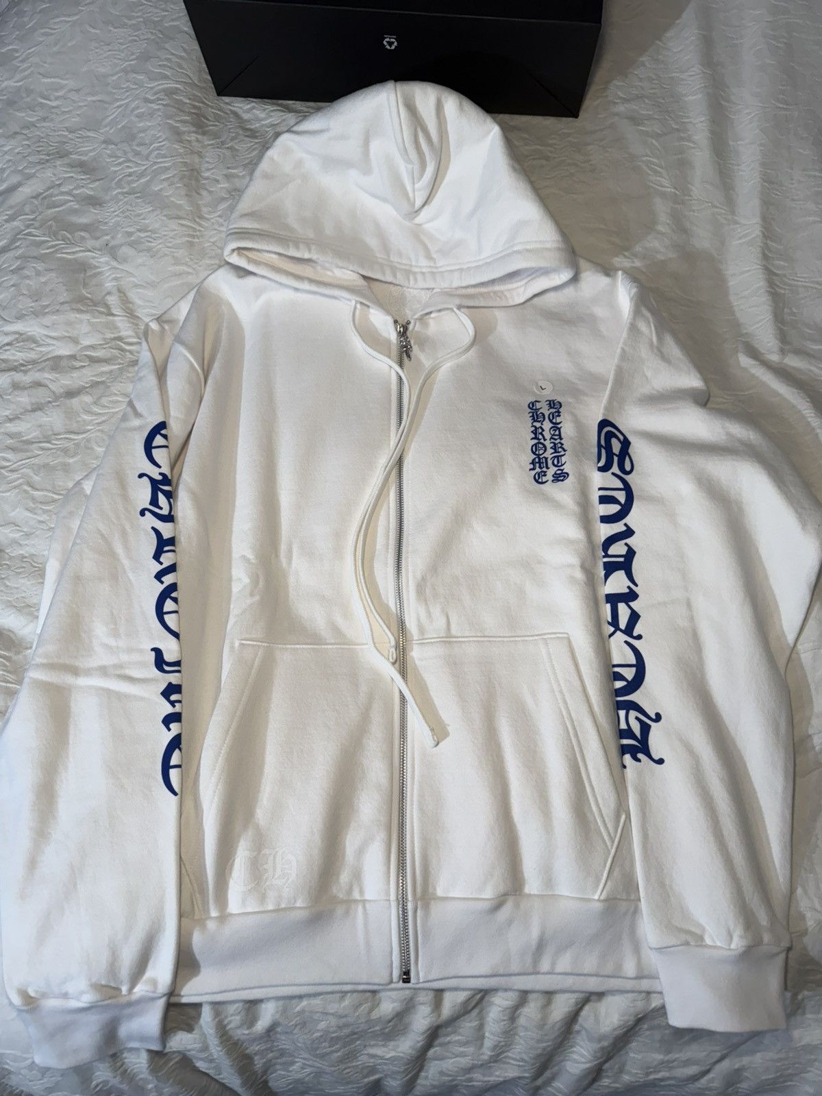 Chrome Hearts Chrome Hearts Zip Hoodie White Blue SZ Large