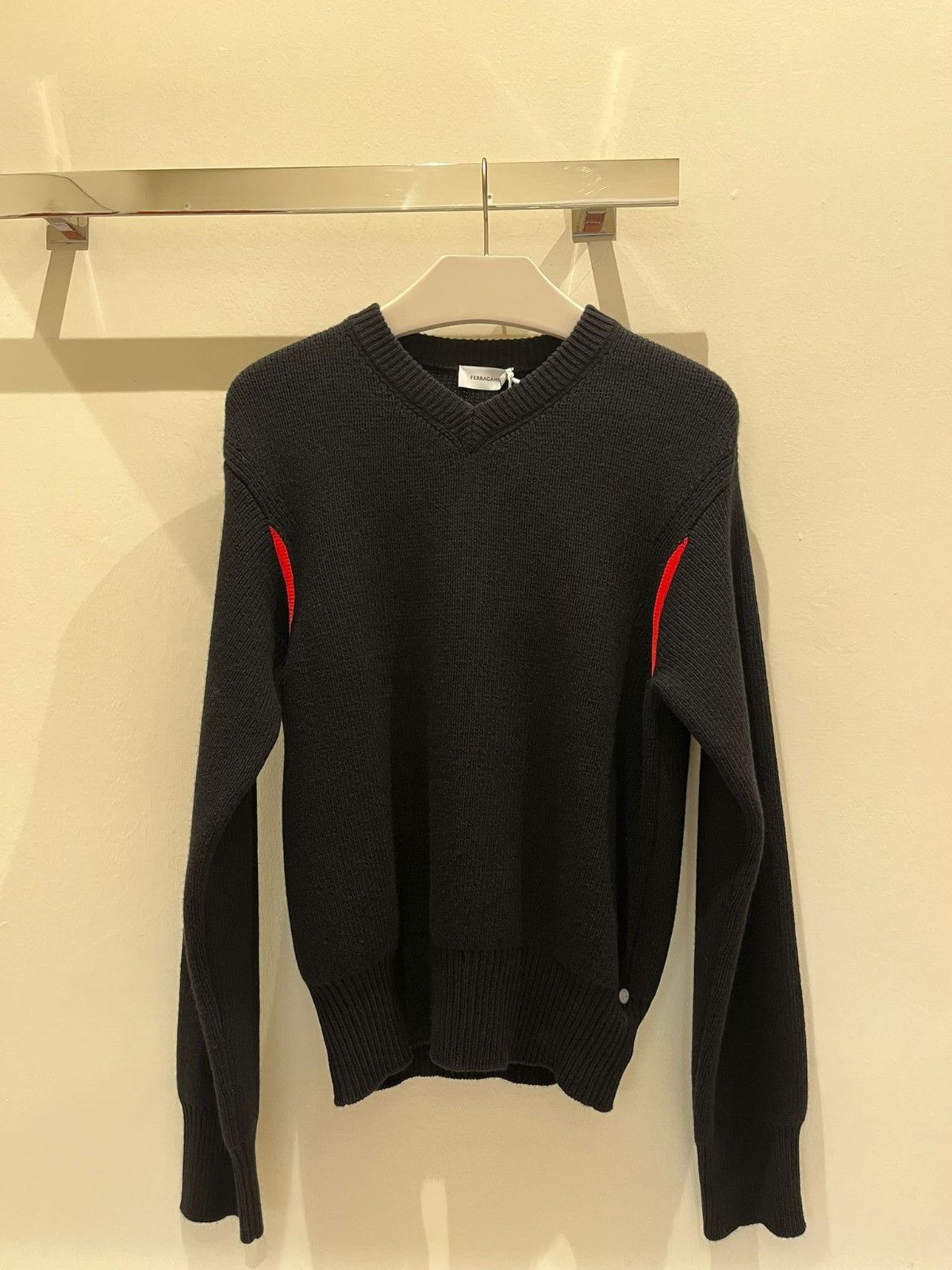 Salvatore outlet ferragamo. black sweater size S