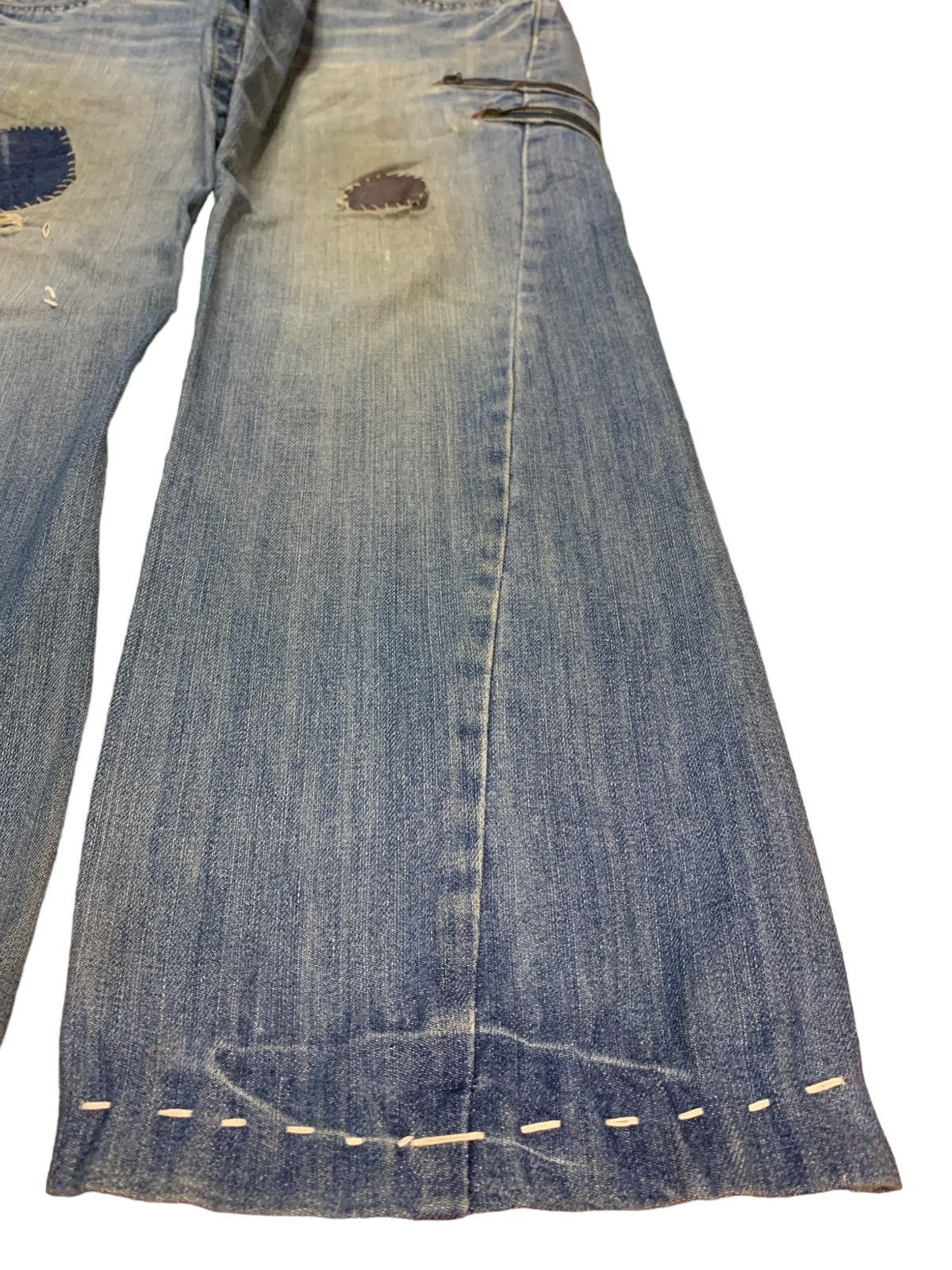 Japanese Brand SALES🔥Vintage Japanese Brand Mud Wash Patched Baggy Jeans Size US 35 - 7 Thumbnail