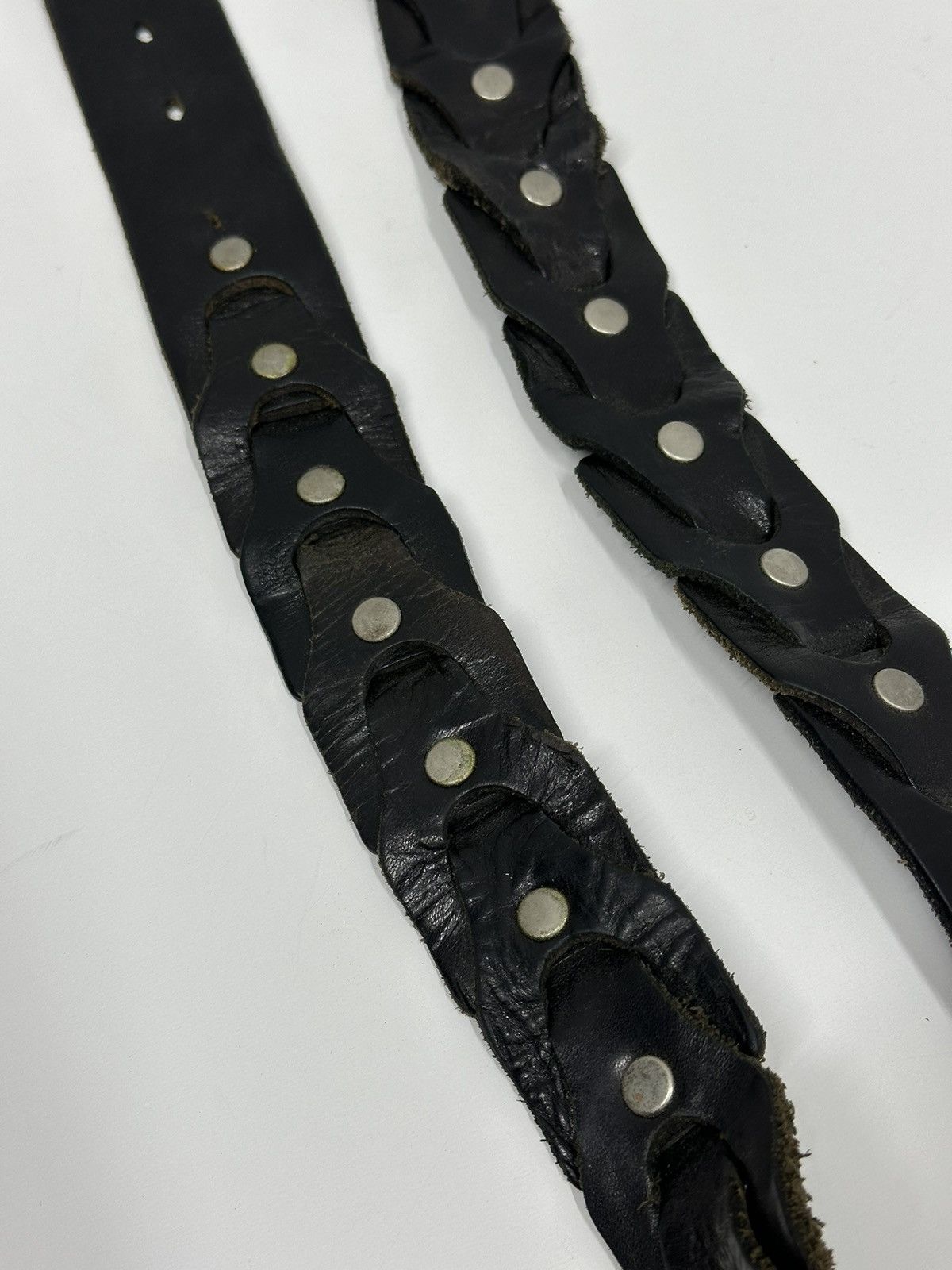 B.B. Simon Vintage Leather Bottega Veneta Belts Y2k Diesel style Rare Size ONE SIZE - 7 Thumbnail
