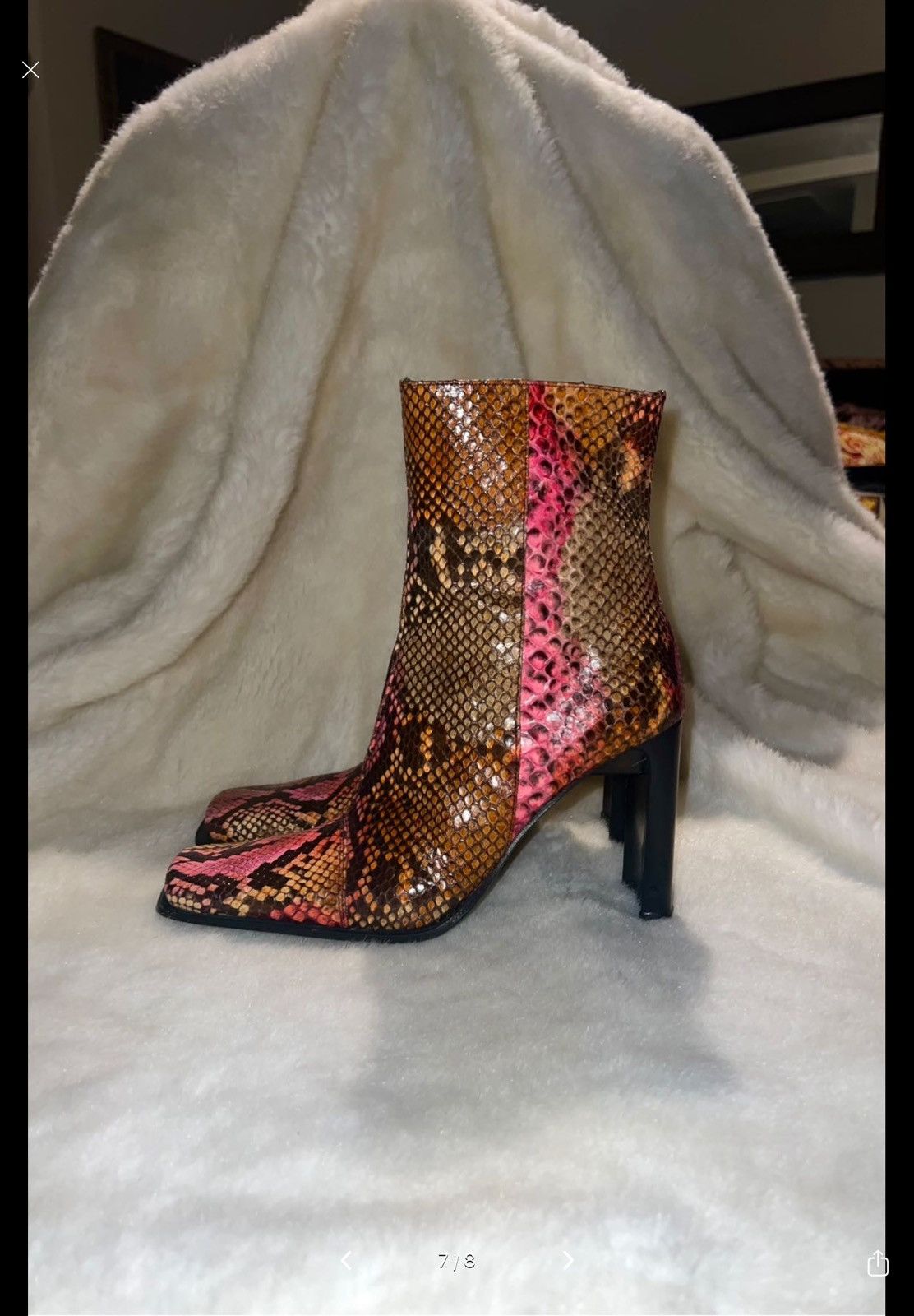 Le Silla Genuine Snake Skin Square Front Le Silla Boots Size US 7 / IT 37 - 3 Thumbnail