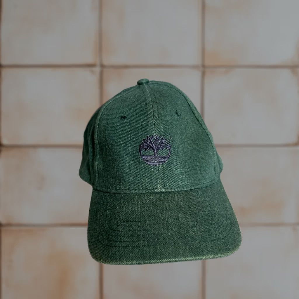 Timberland VINTAGE Timberland Logo 6 Panel Snapback Hat Green Adult One Size Adjustable Cotton Size ONE SIZE - 1 Thumbnail