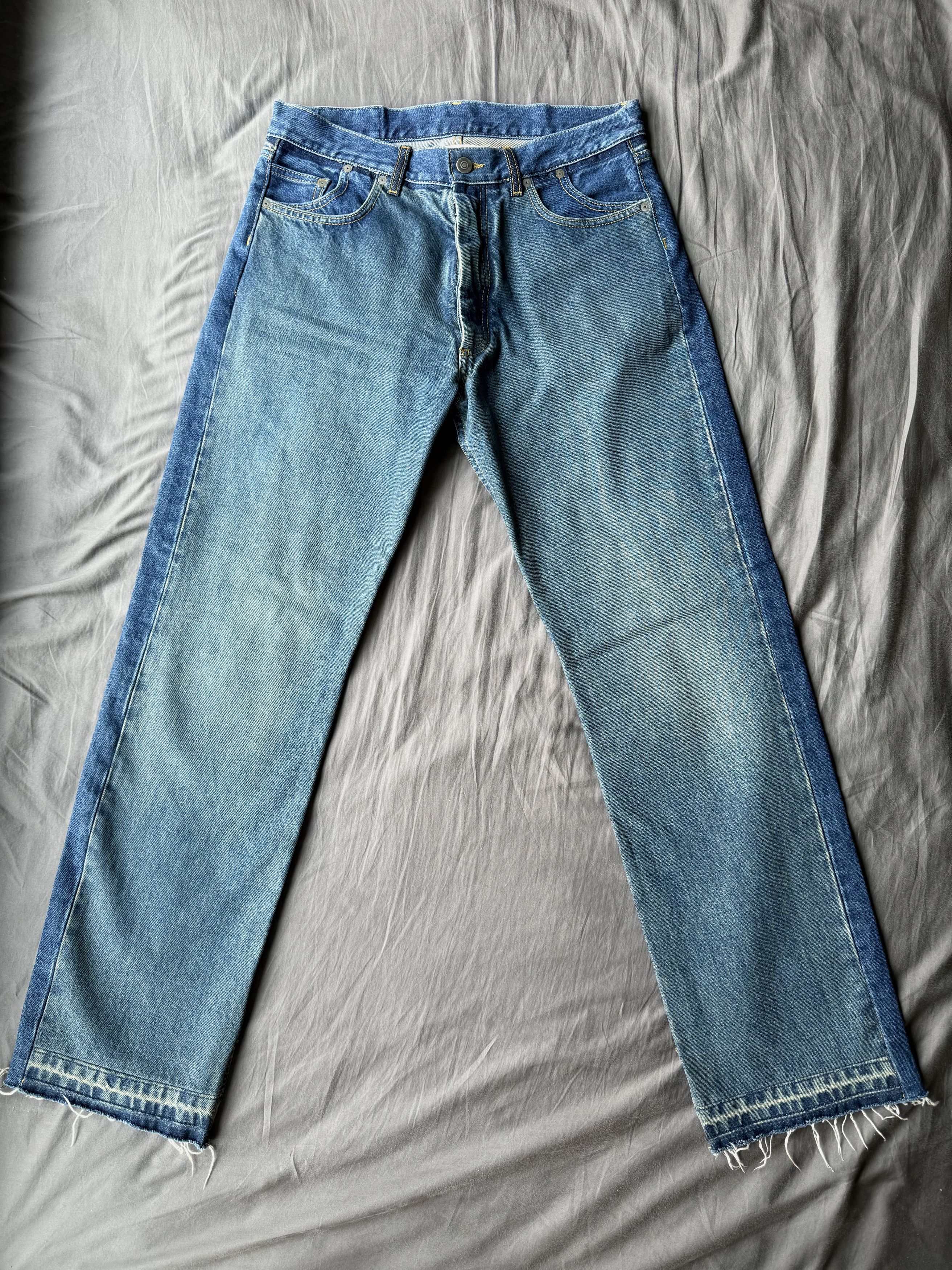 Maison Margiela × Ralph Lauren × The Row Maison Margiela Two-Toned Deconstructed Jeans Size US 30 / EU 46 - 4 Thumbnail