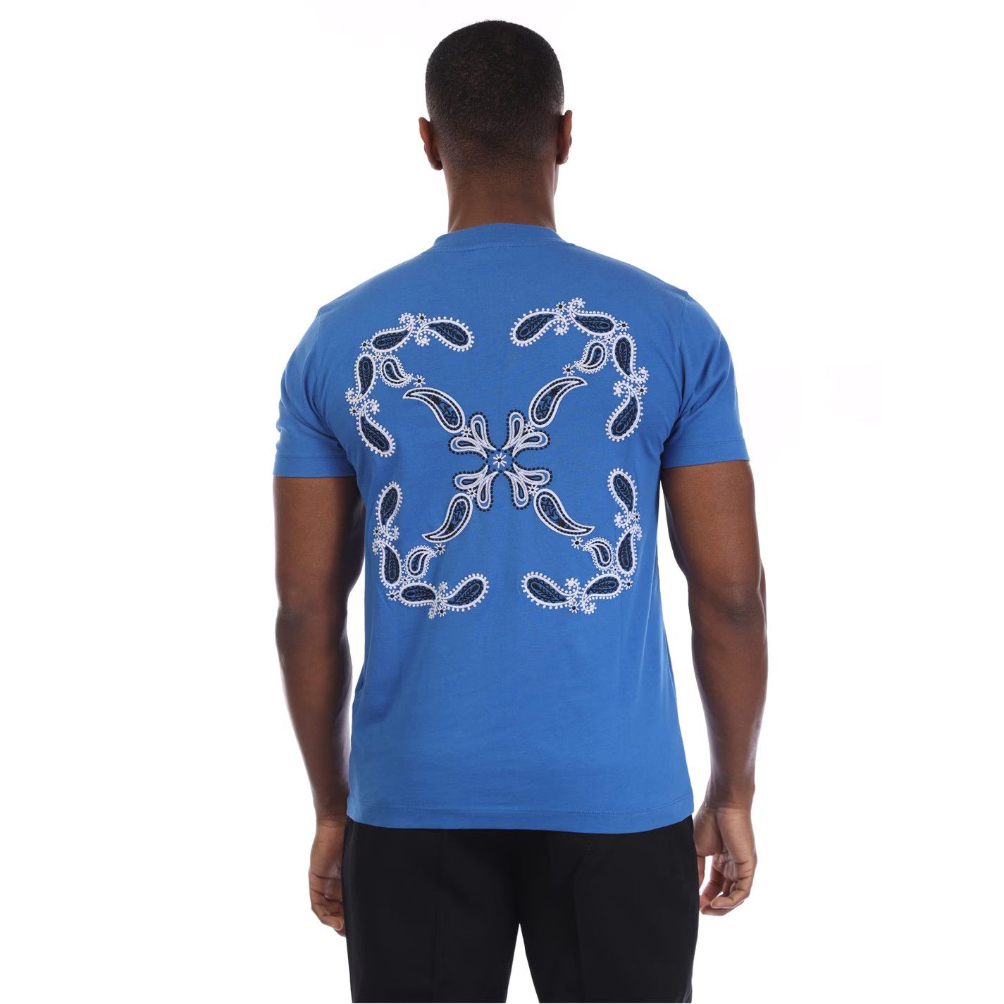 Off-White o1g2r1mq0226 Bandana Arrow Slim T-Shirt In Blue Size US M / EU 48-50 / 2 - 2 Thumbnail