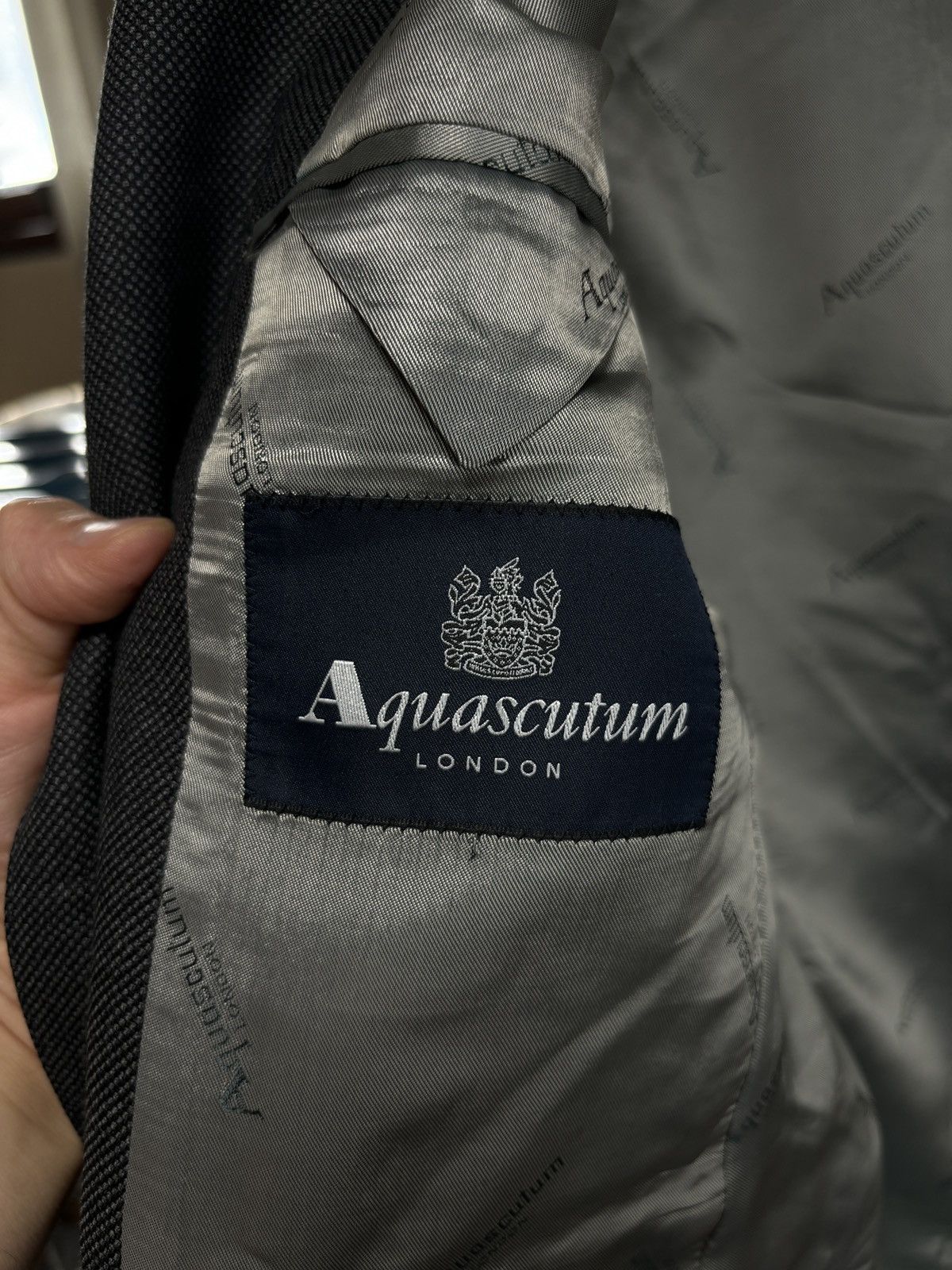 Aquascutum × Designer Aquascutum London Wool Suit Set Blazer + Pants Size 38S - 5 Thumbnail