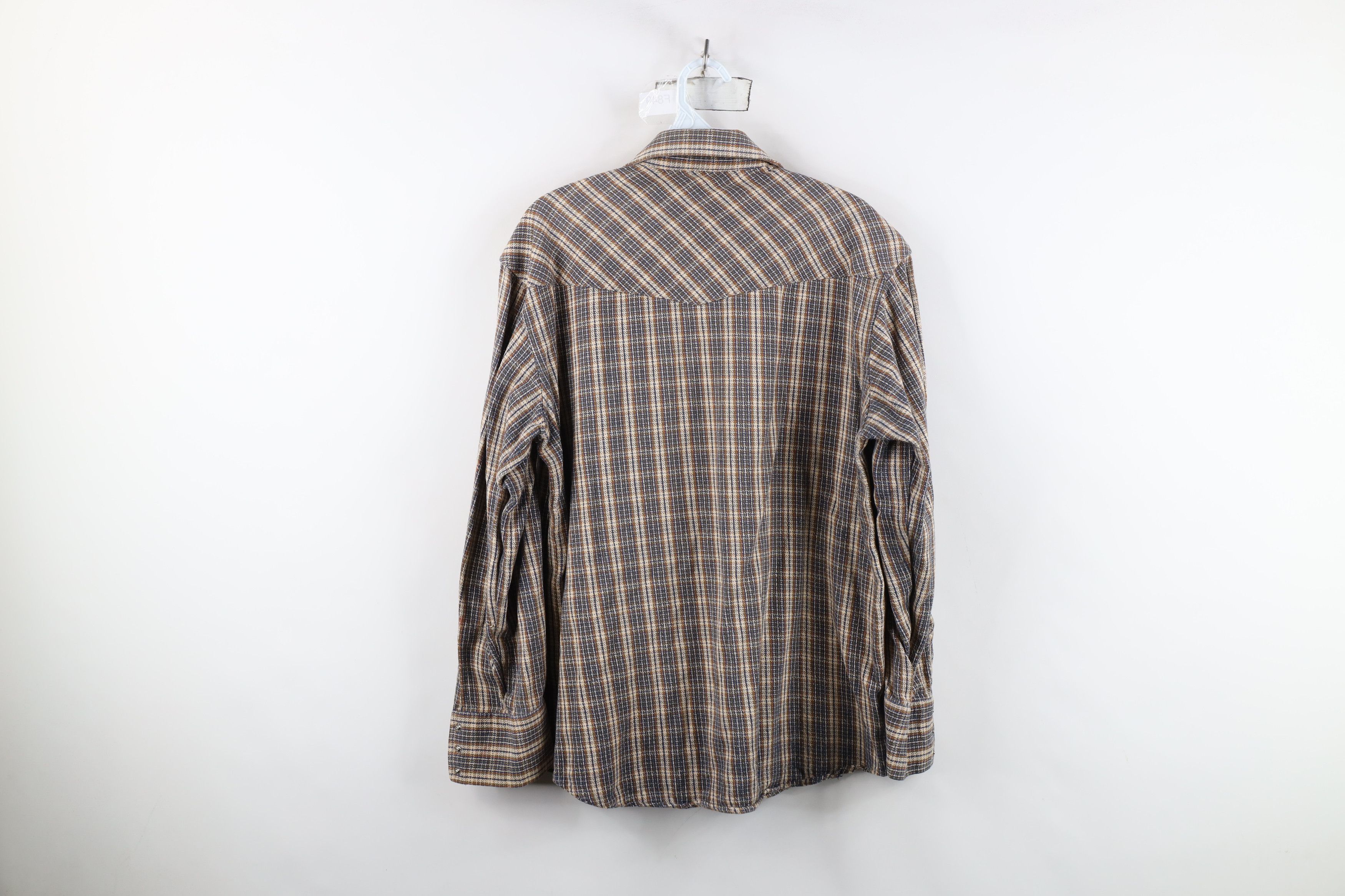 Vintage Vintage 90s Streetwear Heavyweight Flannel Snap Button Shirt Size US M / EU 48-50 / 2 - 12 Thumbnail