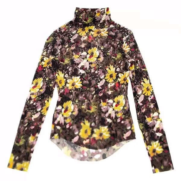 Jean Paul Gaultier Jean Paul Gaultier Flower turtleneck printed gauze clothing Size US M / EU 48-50 / 2 - 1 Thumbnail