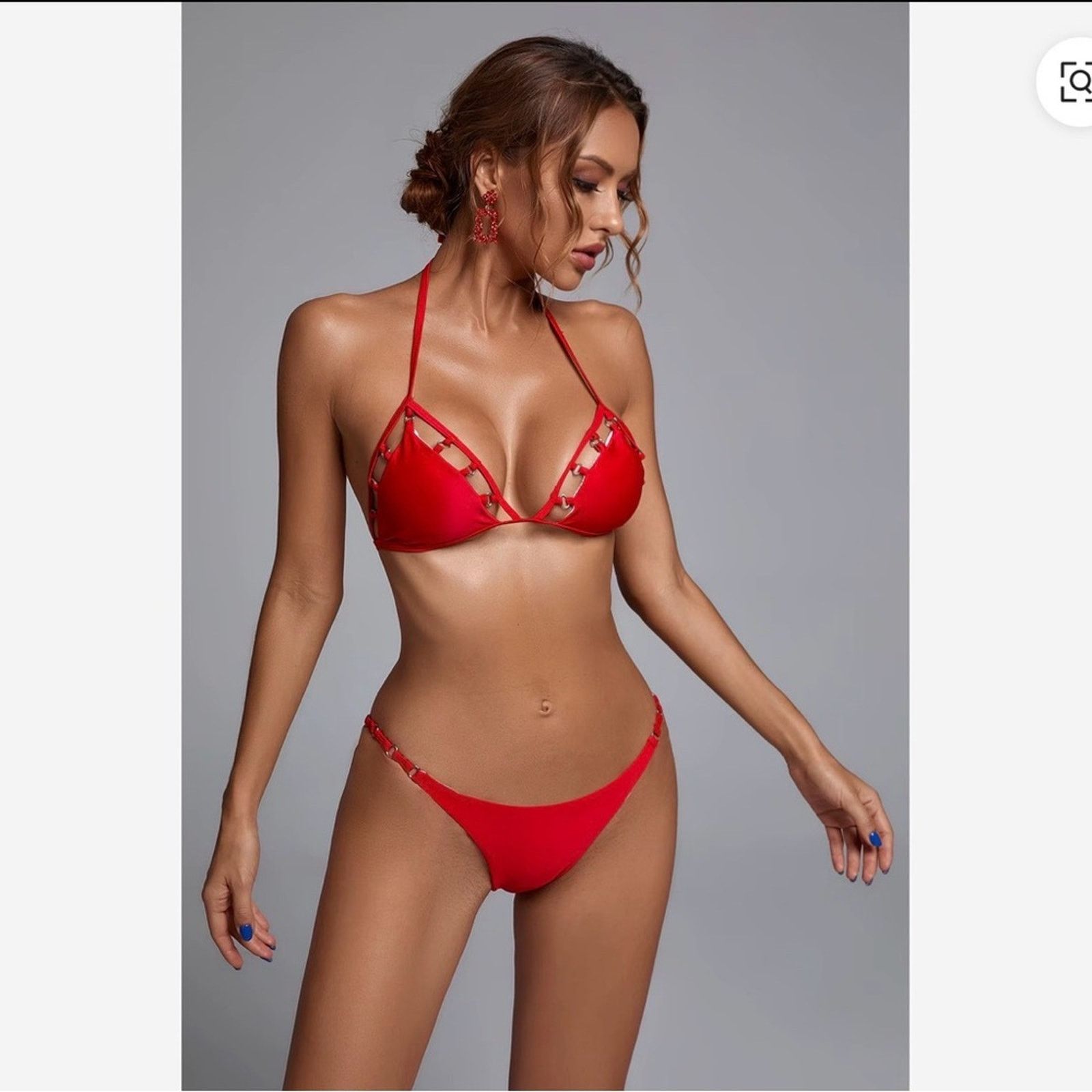 Other New Y2K Red Halter Bikini Swimsuit Set size XS Size ONE SIZE - 3 Thumbnail