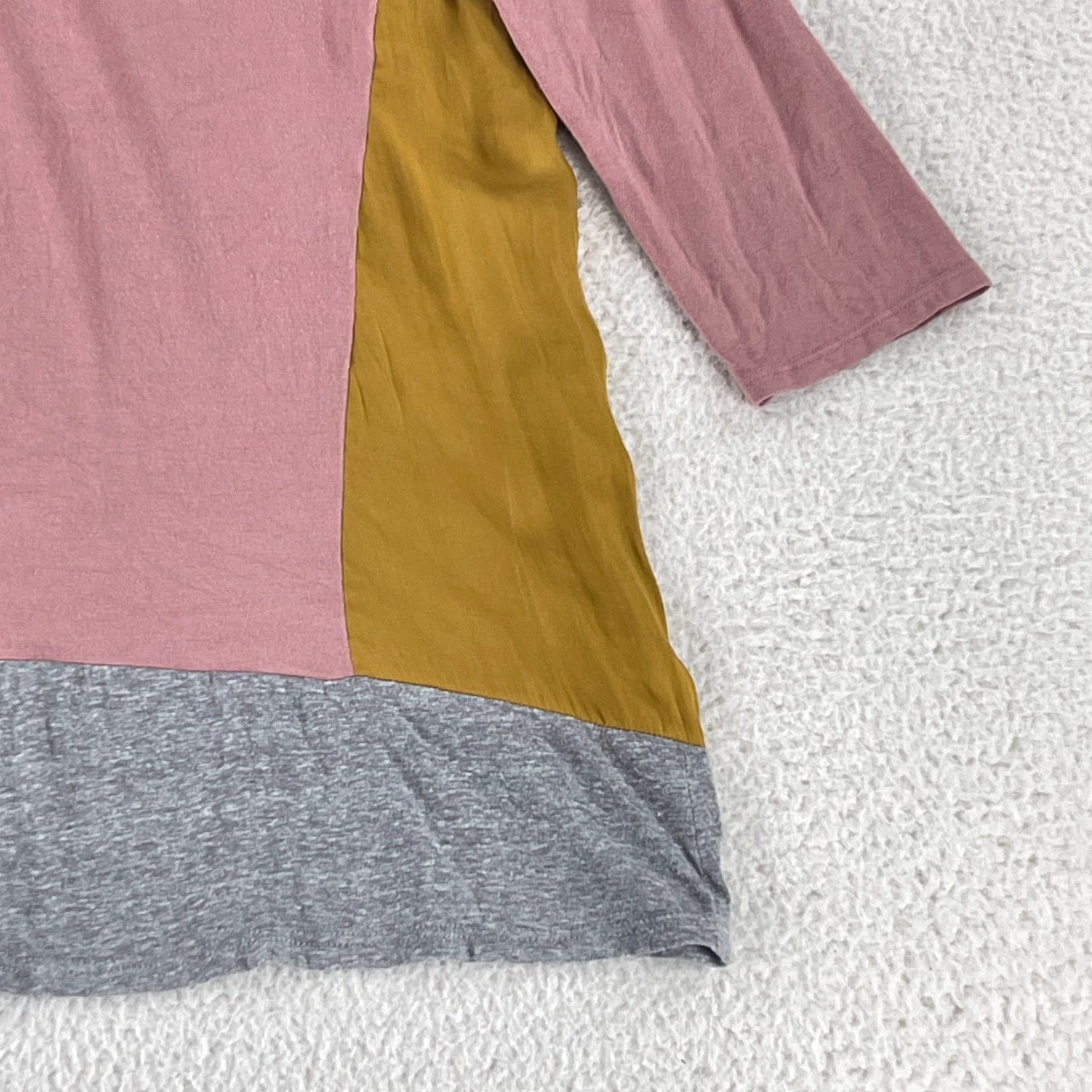Anthropologie Dolan Pink Colorblock Tunic Shirt Womens Small Colorblock 3/4 Sleeve Stretch Size S / US 4 / IT 40 - 3 Thumbnail