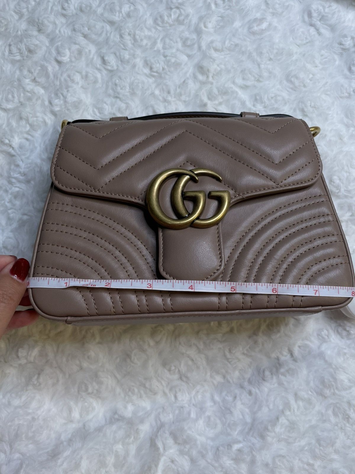 Gucci Gucci GG Marmont Dusty Pink Mini Top Handle Bag Size ONE SIZE - 18 Thumbnail