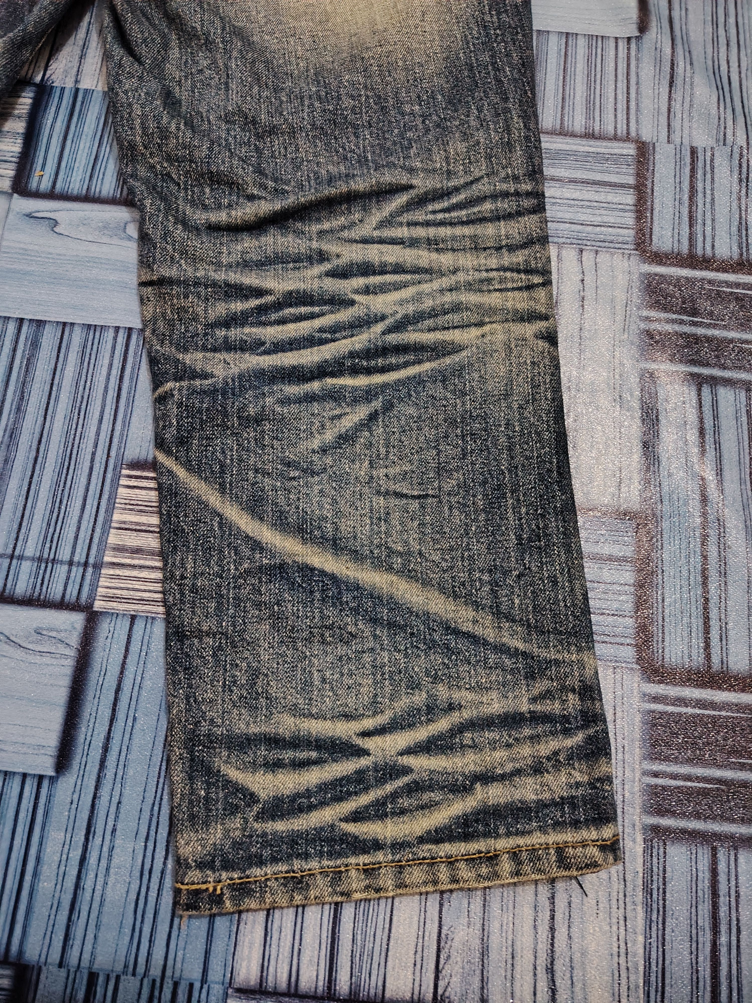 If Six Was Nine Rare!!! Lolita denim distressed flared short jeans Size 31" - 21 Thumbnail