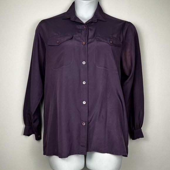 Gerard Martin Vintage 1970s Crepe De Chine Women's Blouse