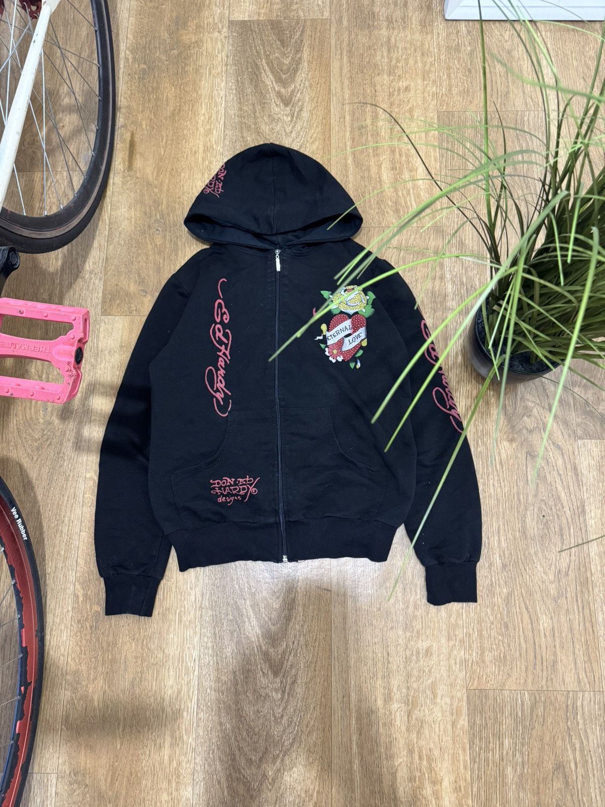 Ed Hardy VINTAGE ED HARDY 2000s ZIP UP HOODIE Size XL / US 12-14 / IT 48-50 - 3 Thumbnail