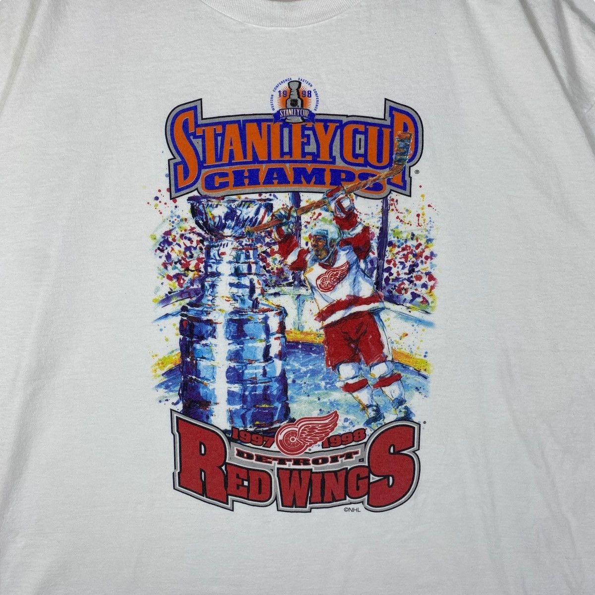 NHL × Starter × Vintage Vintage 90's DETROIT RED WINGS Stanley Cup Champs Nhl Tee Size US XXL / EU 58 / 5 - 2 Thumbnail