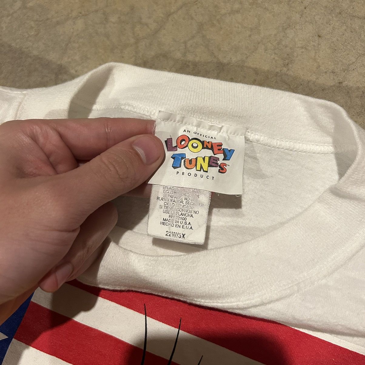 Cartoon Network × Vintage × Warner Bros Crazy Vintage 90s Tweety Bird USA Flag Cartoon Tee Skater Size US XL / EU 56 / 4 - 4 Thumbnail