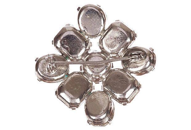 Designer Square Clear Rhinestone Pin Size ONE SIZE - 3 Thumbnail