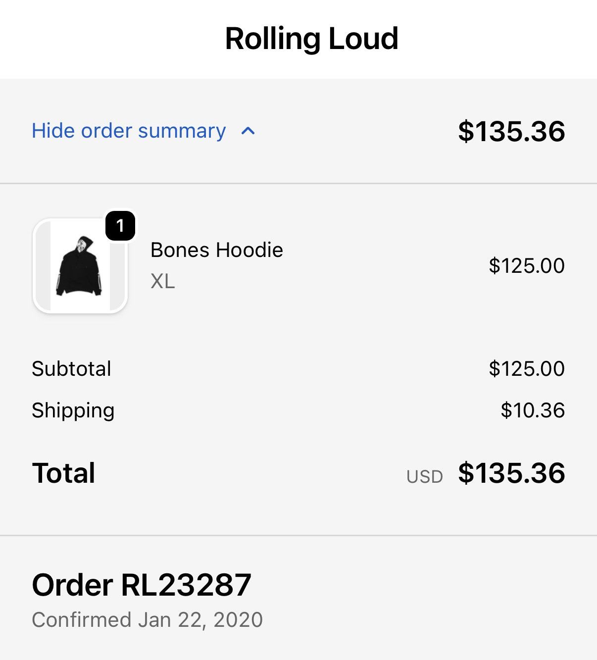 Rolling Loud Rolling Loud Bones Hoodie Size US XL / EU 56 / 4 - 14 Thumbnail