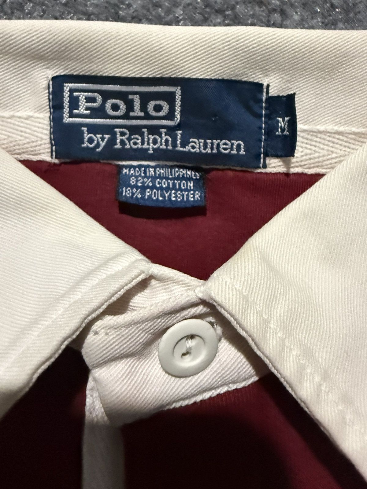 Polo Ralph Lauren Vintage Polo Ralph Lauren Fleece Rugby Shirt Maroon & Black Size US M / EU 48-50 / 2 - 4 Thumbnail