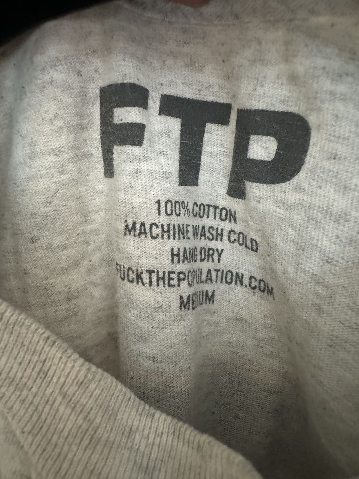 Fuck The Population FTP Outline Logo Tee (Ash) Size US M / EU 48-50 / 2 - 3 Thumbnail