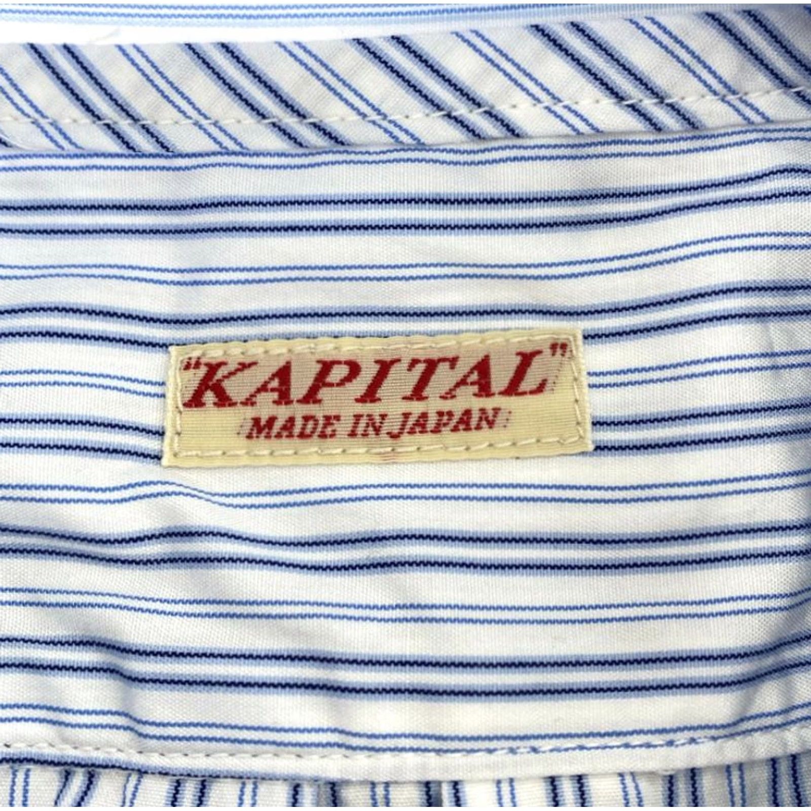 Kapital KAPITAL Blue Cotton Striped Bow Tie Shirt Long Sleeve Size 1 Button-Up Mens Casual Used Size US XS / EU 42 / 0 - 3 Thumbnail