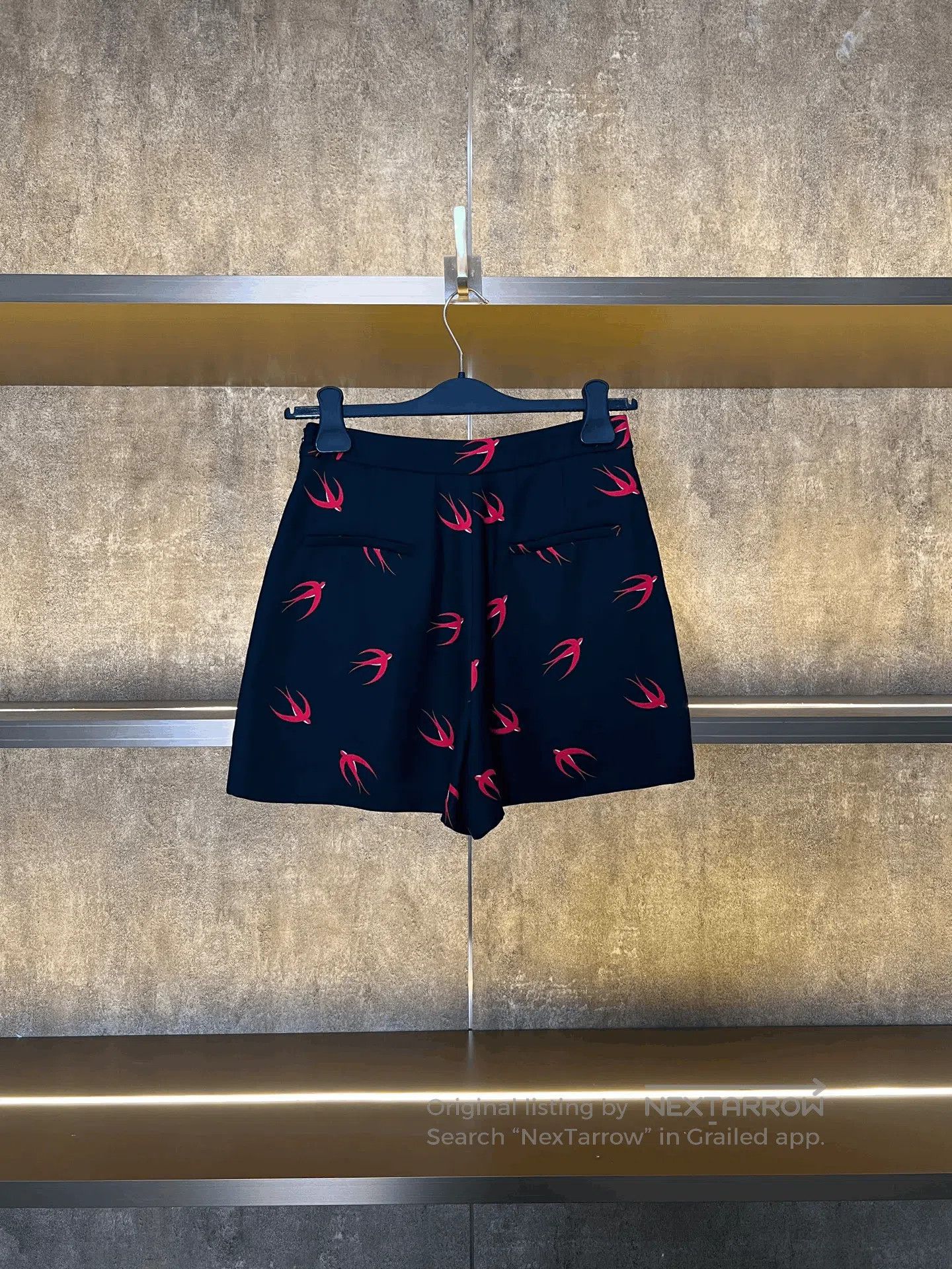 Miu Miu Miumiu Black Red Swallow Shorts. Size 37" - 2 Thumbnail