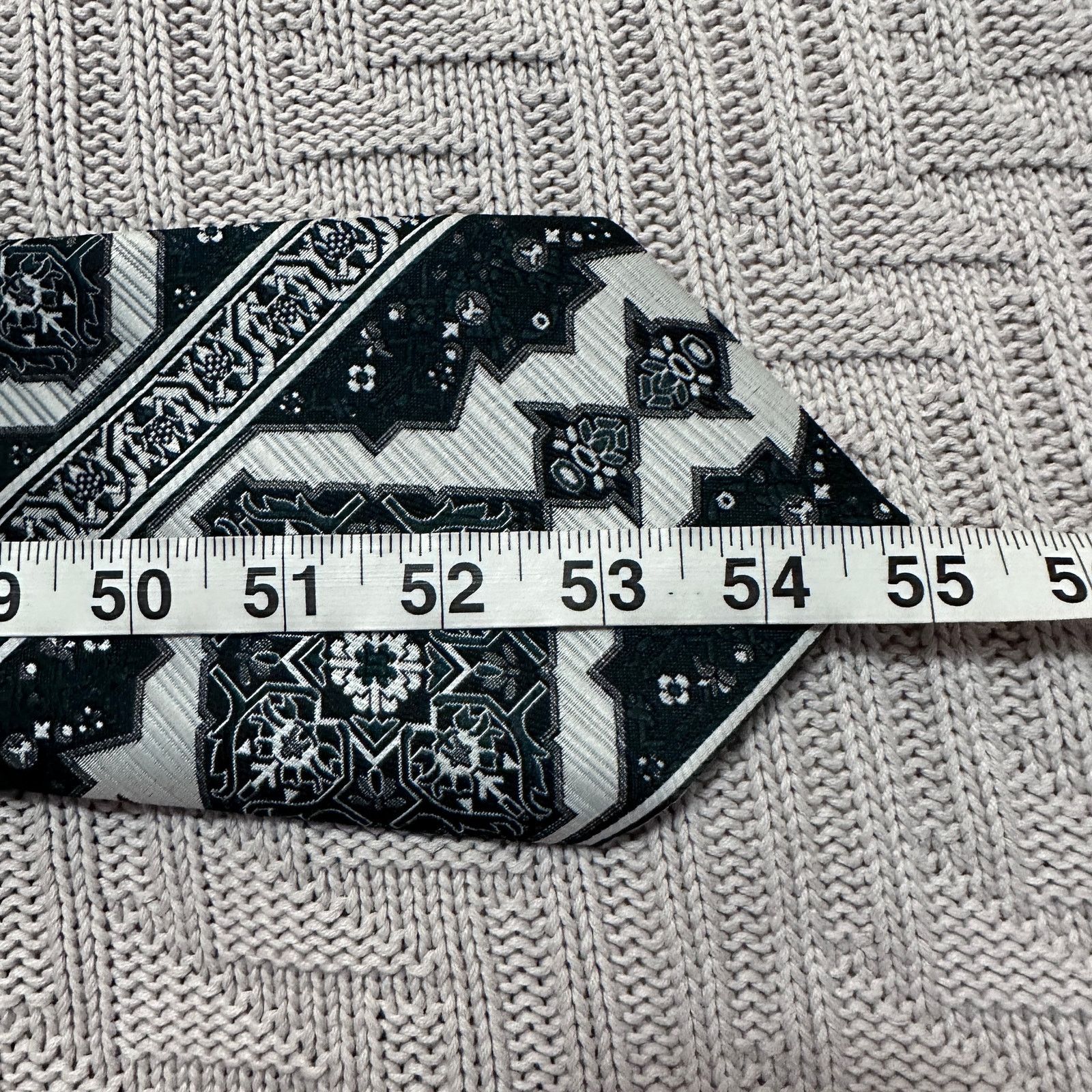 Vintage Vintage Excellon black and white paisley men's tie Size ONE SIZE - 4 Thumbnail