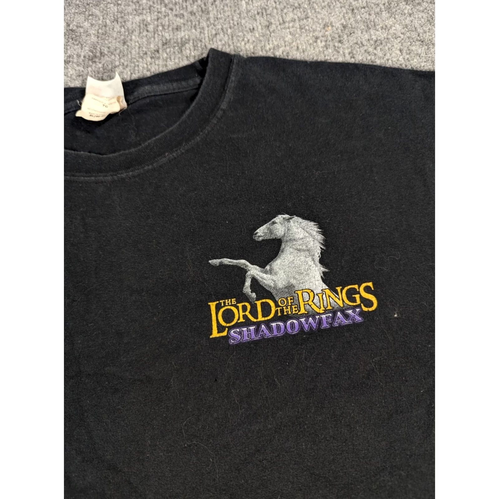 Vintage VINTAGE Y2K Mens XL Black Lord Of The Rings Shadowfax Star Blanco Movie T-Shirt Size US XL / EU 56 / 4 - 4 Thumbnail