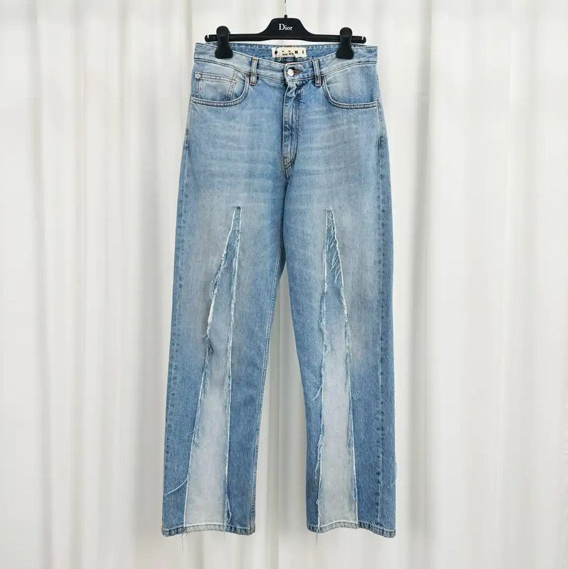 Marni Marni Casual Blue Cotton Logo Pants for Men 0089 Size US 44 / EU 60 - 1 Thumbnail